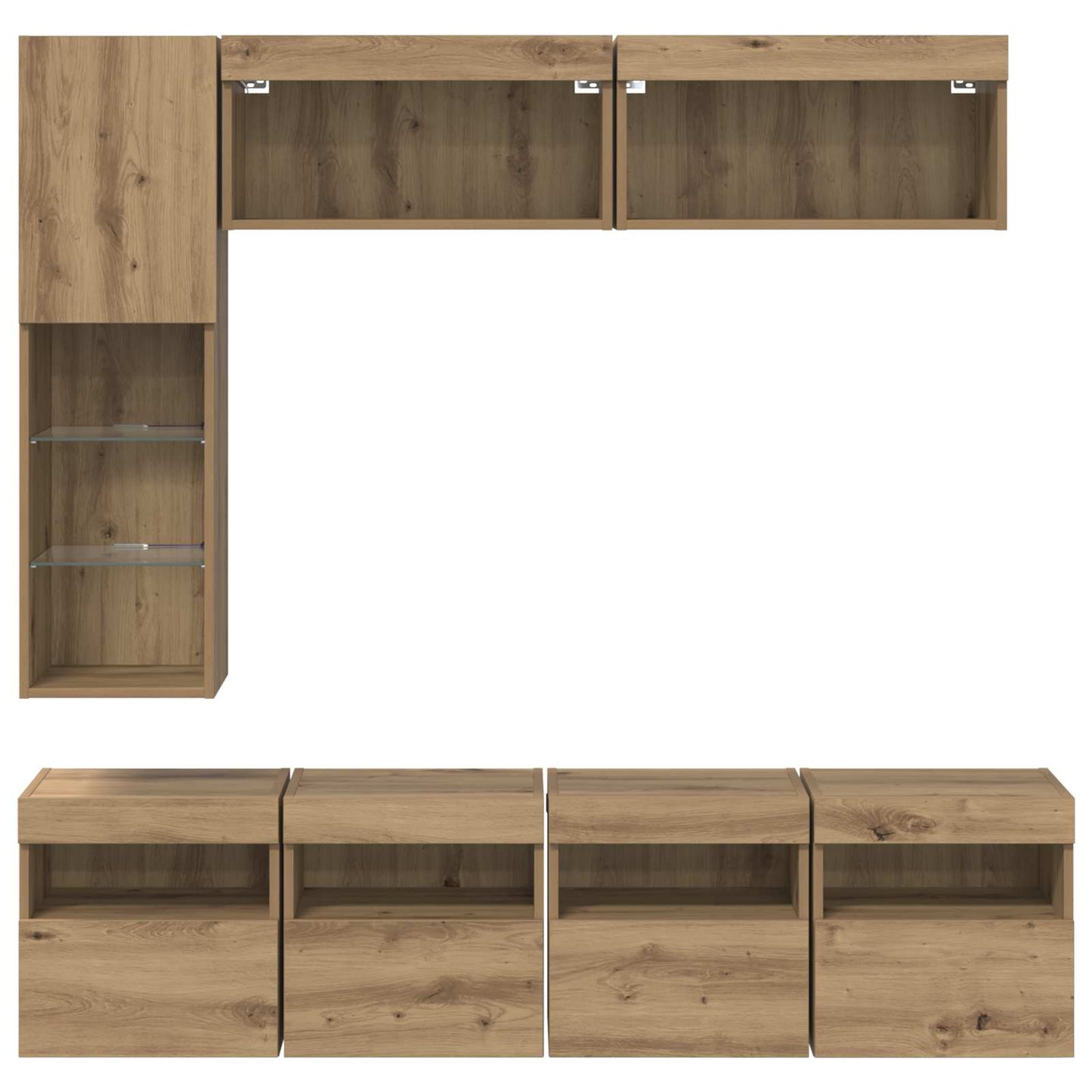 TV-Schränk 7 stk. Artisan-Eiche Holzwerkstoff