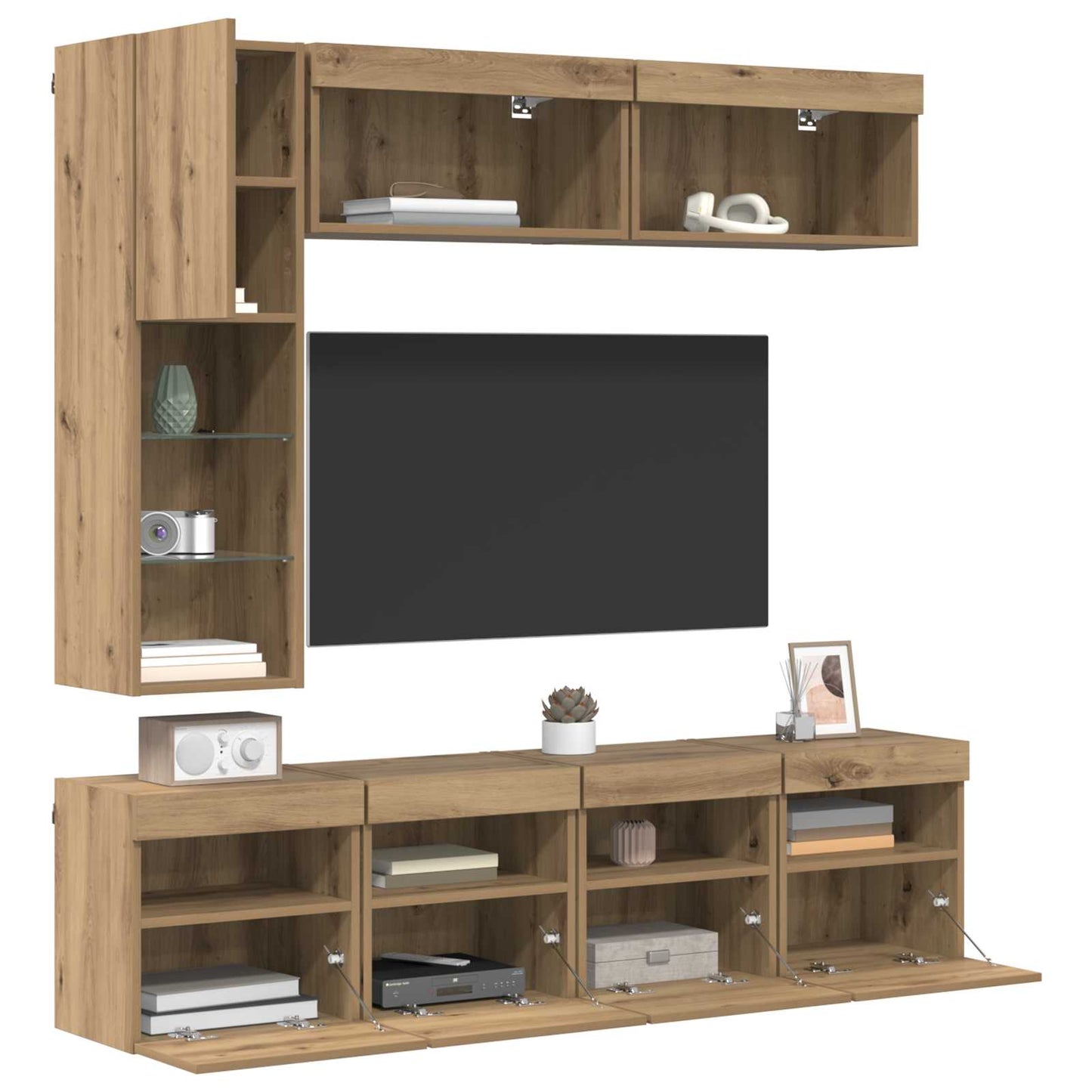 TV-Schränk 7 stk. Artisan-Eiche Holzwerkstoff