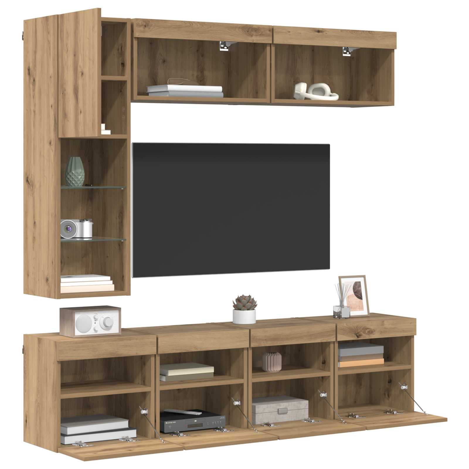TV-Schränk 7 stk. Artisan-Eiche Holzwerkstoff