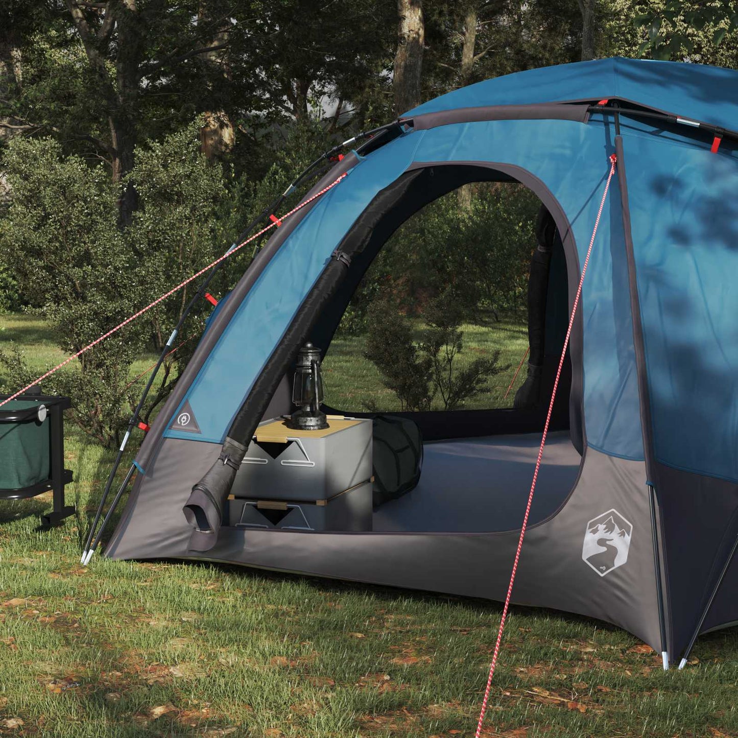 Kuppelzelt mit abnehmbarem Regenfly 4 Personen Blau