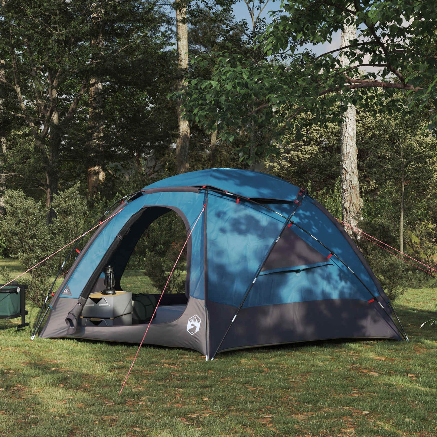 Kuppelzelt mit abnehmbarem Regenfly 4 Personen Blau