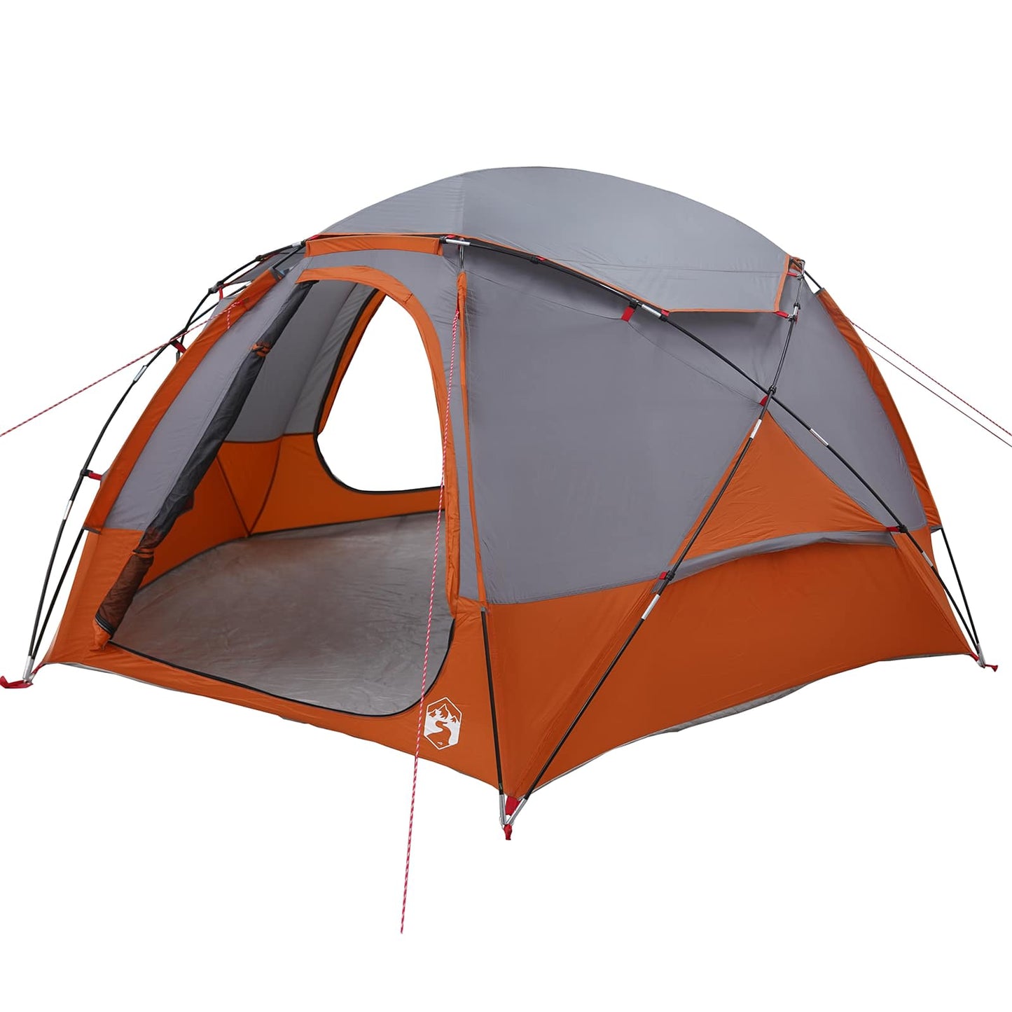 Kuppelzelt mit abnehmbarem Regenfly 4 Personen Grau und Orange