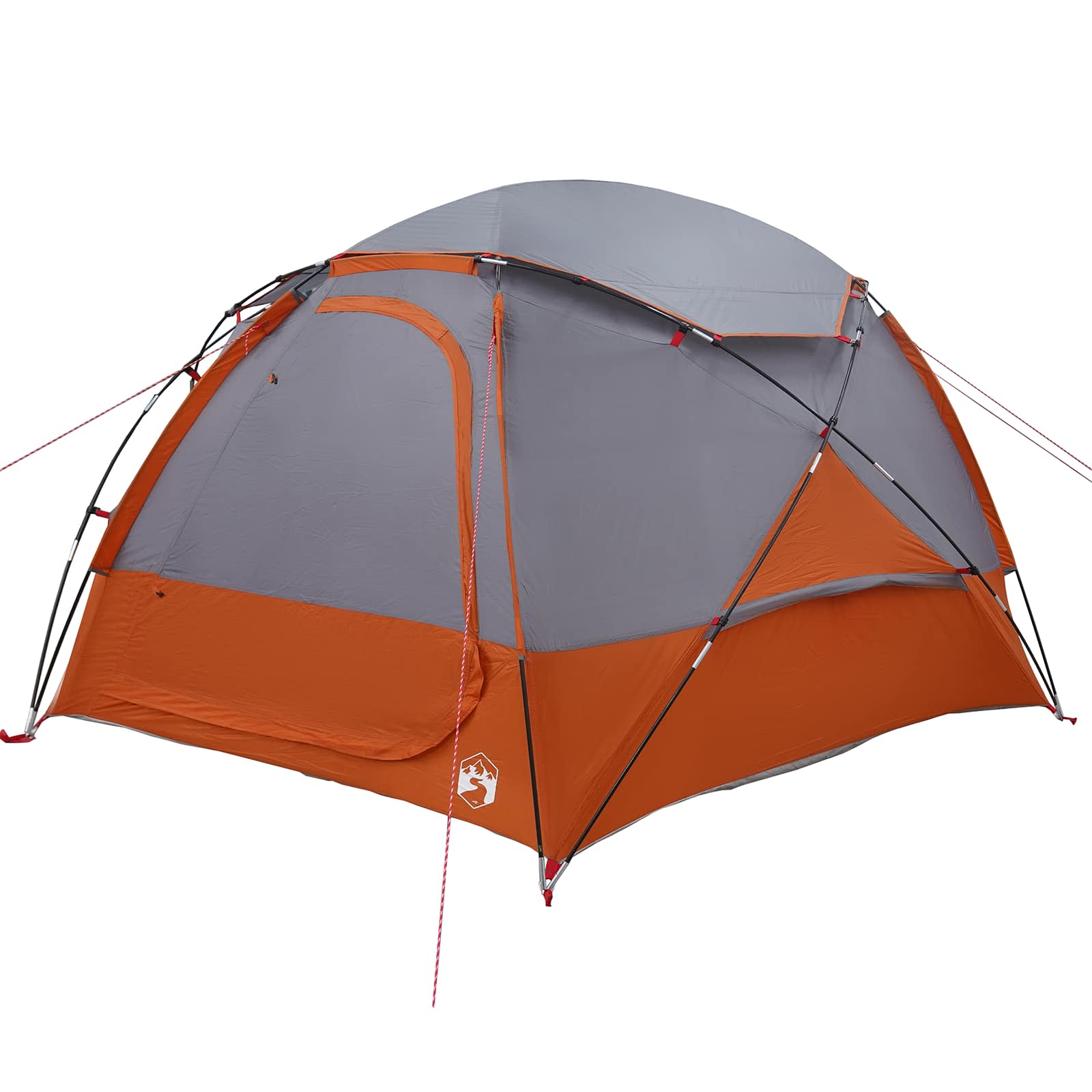 Kuppelzelt mit abnehmbarem Regenfly 4 Personen Grau und Orange