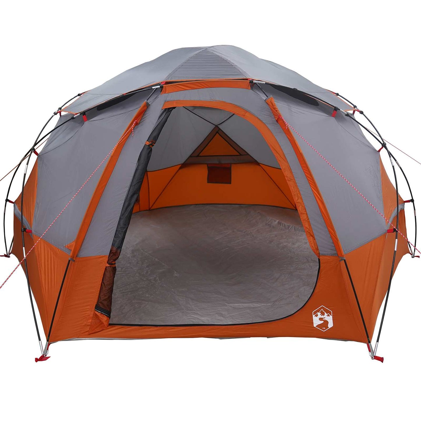 Kuppelzelt mit abnehmbarem Regenfly 4 Personen Grau und Orange