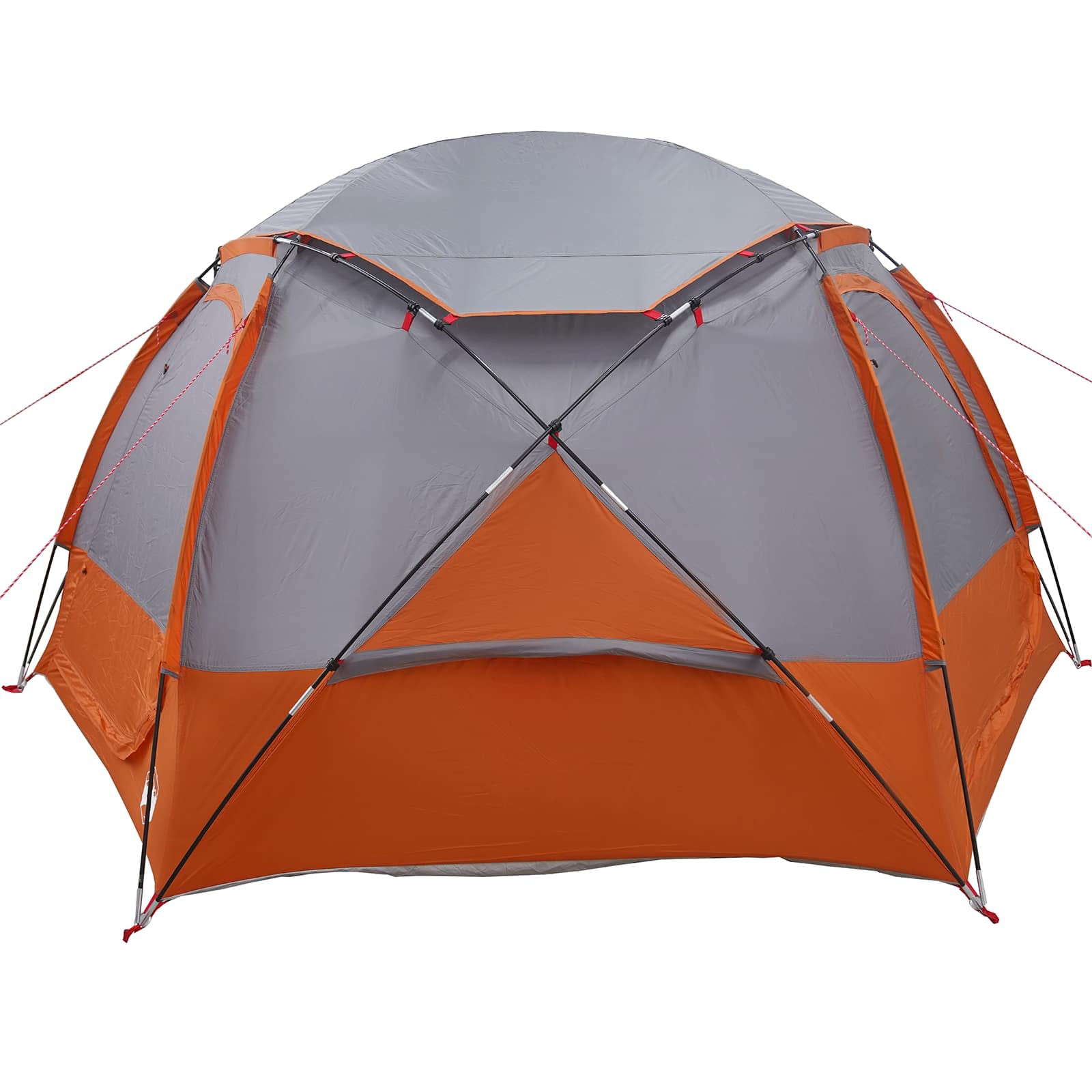 Kuppelzelt mit abnehmbarem Regenfly 4 Personen Grau und Orange