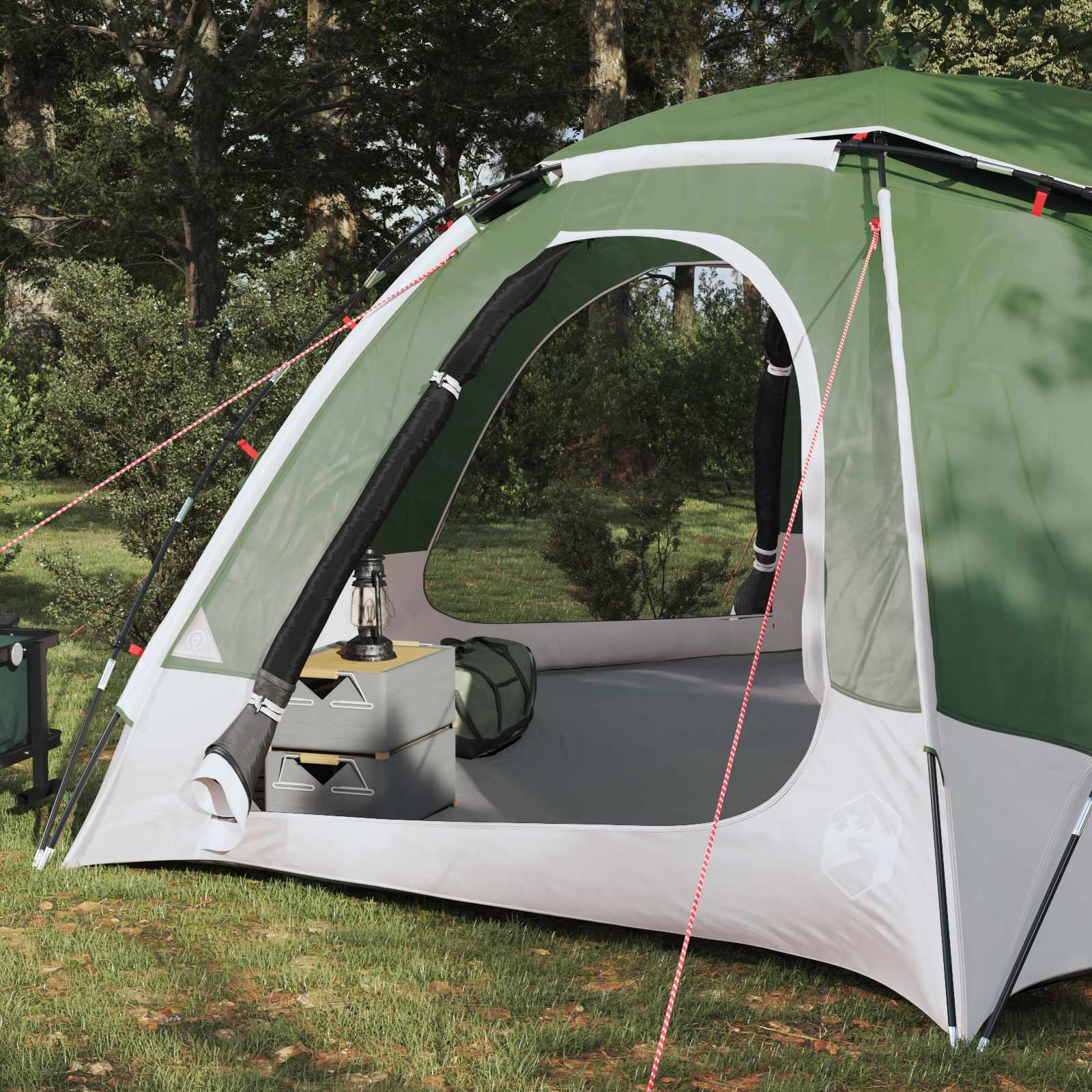 Kuppelzelt mit abnehmbarem Regenfly 8 Personen Grün