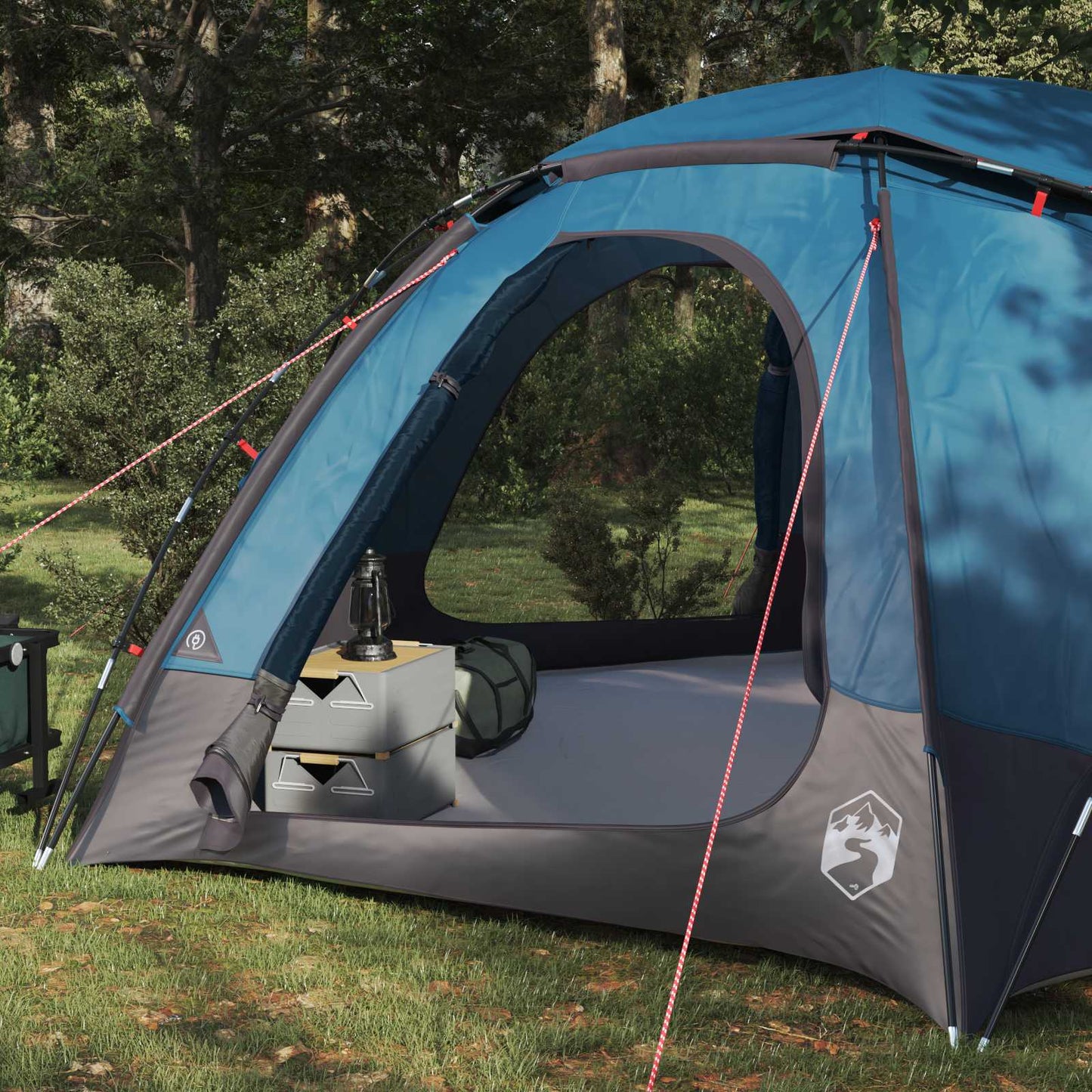 Kuppelzelt mit abnehmbarem Regenfly 8 Personen Blau
