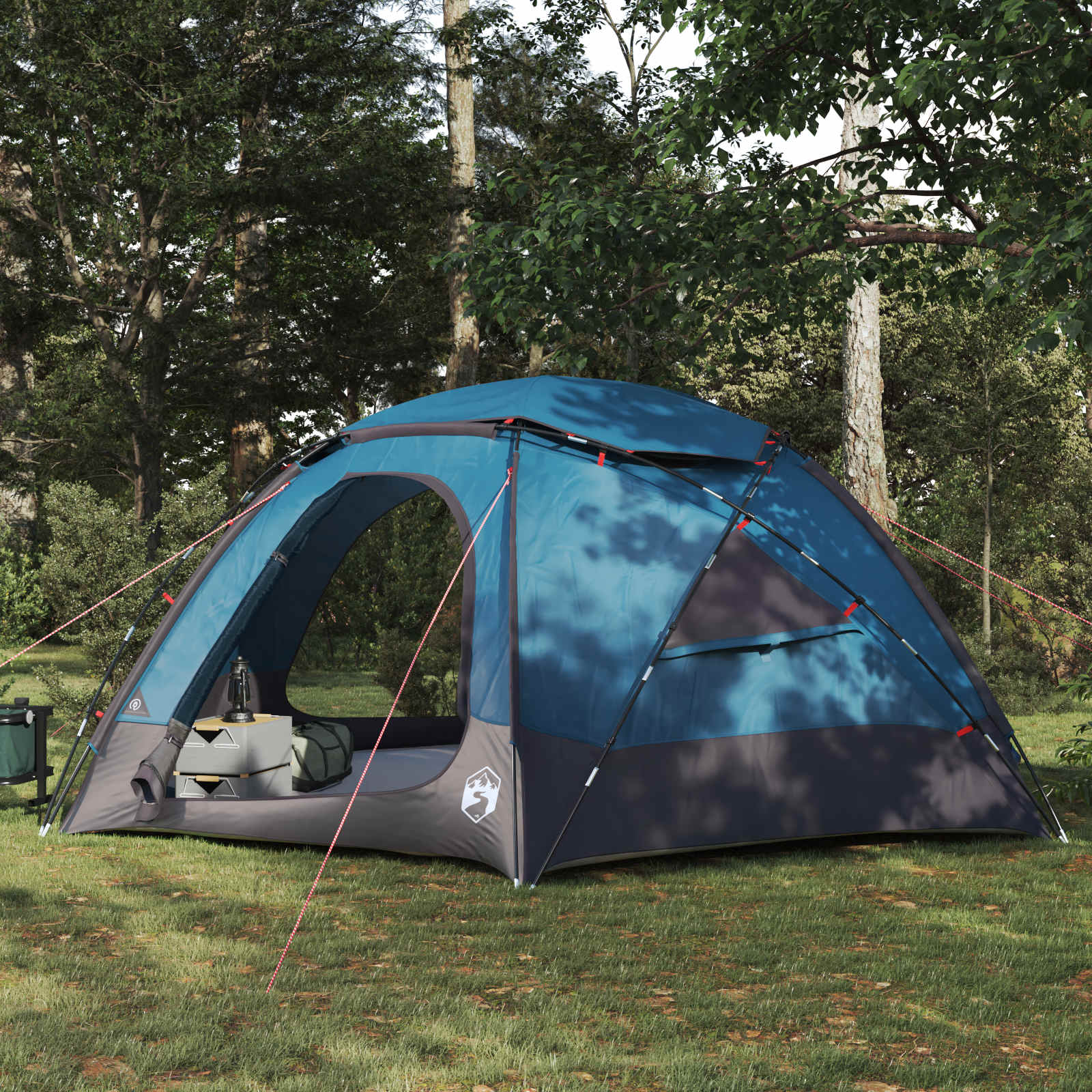 Kuppelzelt mit abnehmbarem Regenfly 8 Personen Blau
