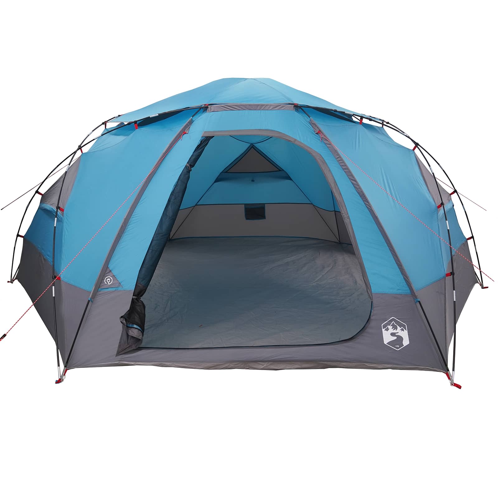 Kuppelzelt mit abnehmbarem Regenfly 8 Personen Blau