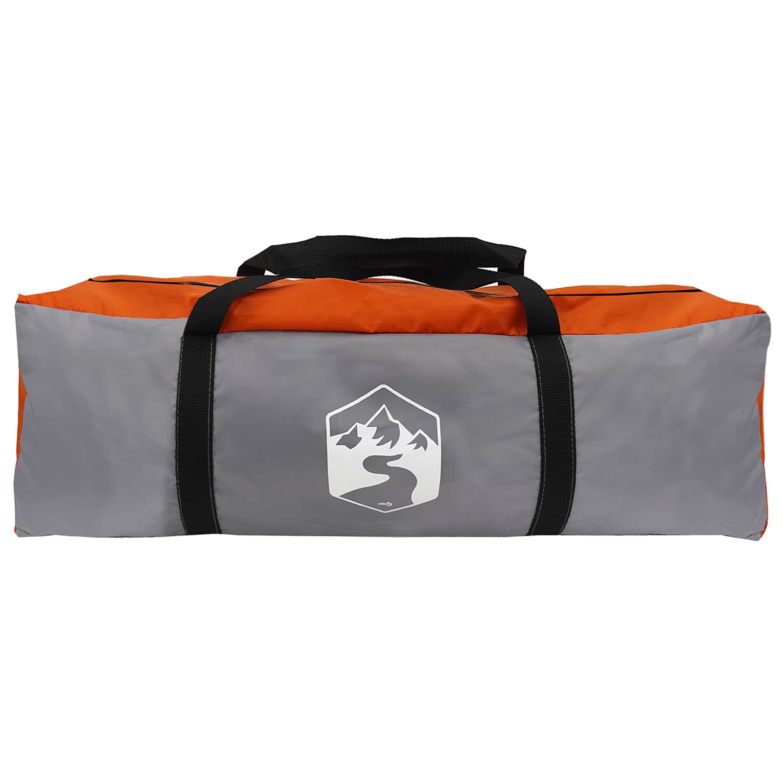 Kuppelzelt mit abnehmbarem Regenfly 8 Personen Grau und Orange