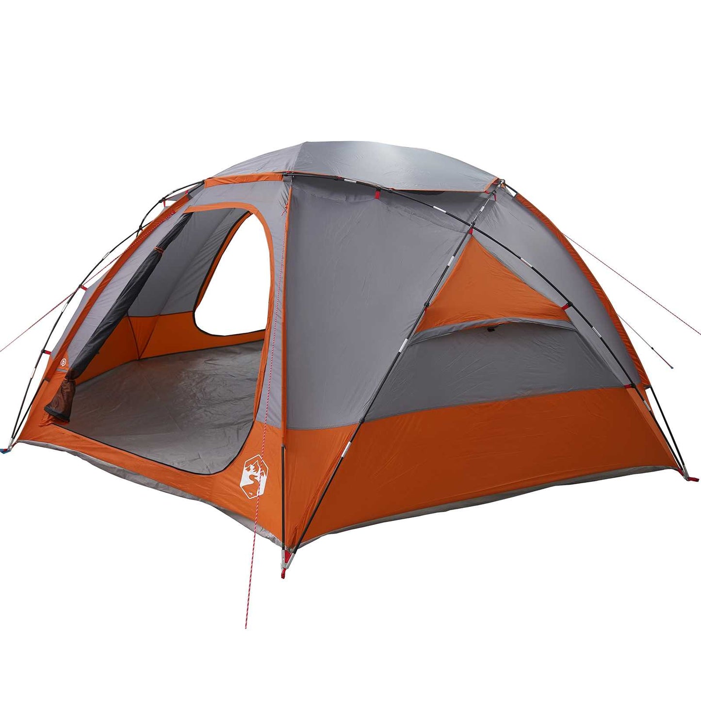 Kuppelzelt mit abnehmbarem Regenfly 8 Personen Grau und Orange