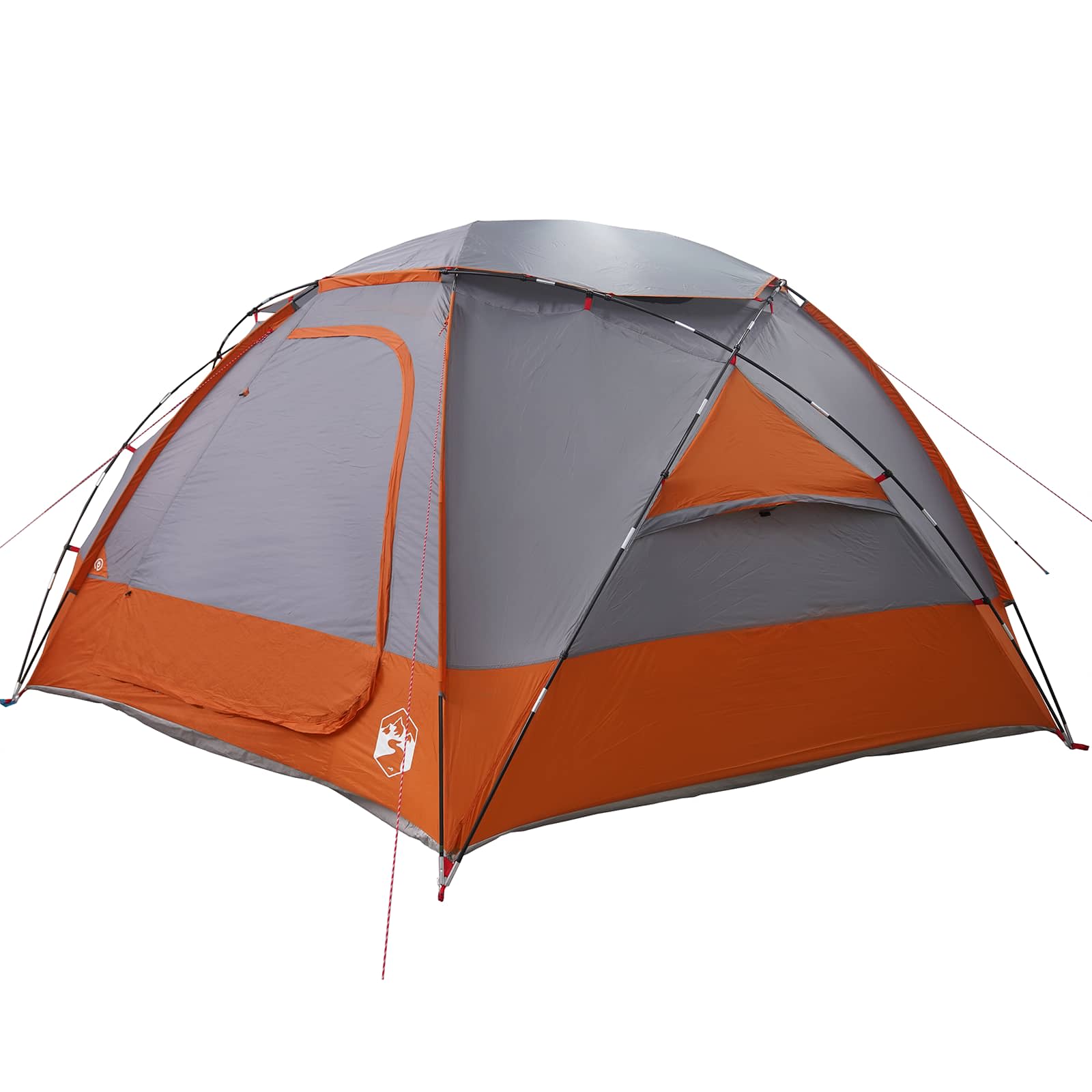 Kuppelzelt mit abnehmbarem Regenfly 8 Personen Grau und Orange