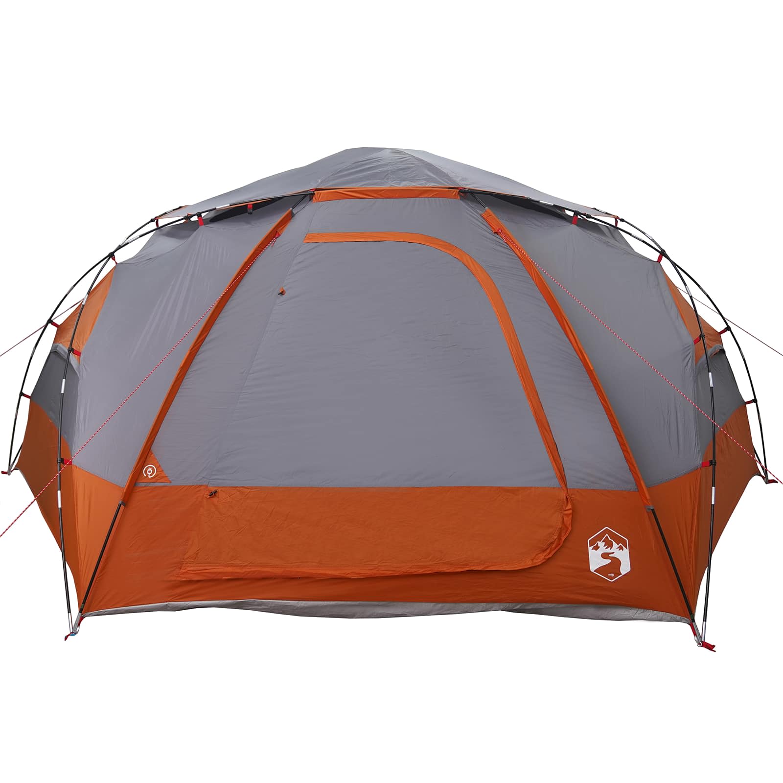 Kuppelzelt mit abnehmbarem Regenfly 8 Personen Grau und Orange