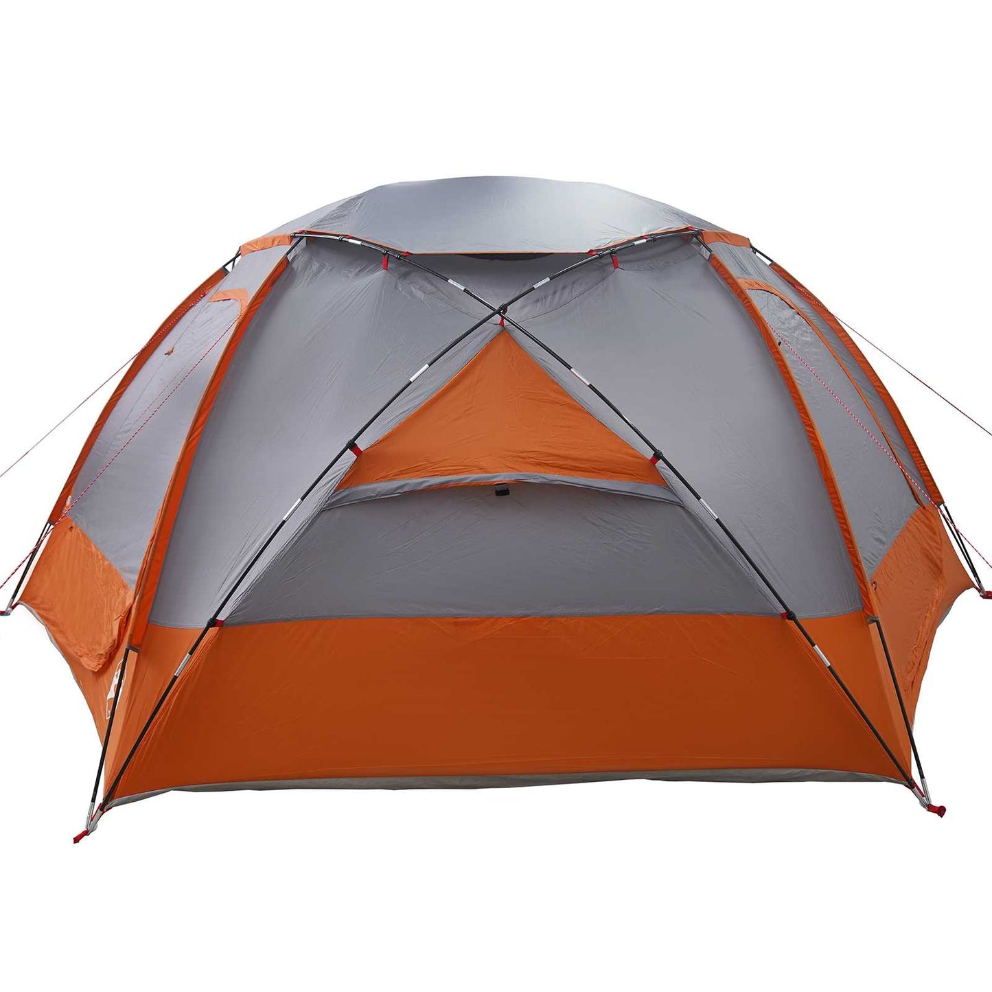 Kuppelzelt mit abnehmbarem Regenfly 8 Personen Grau und Orange