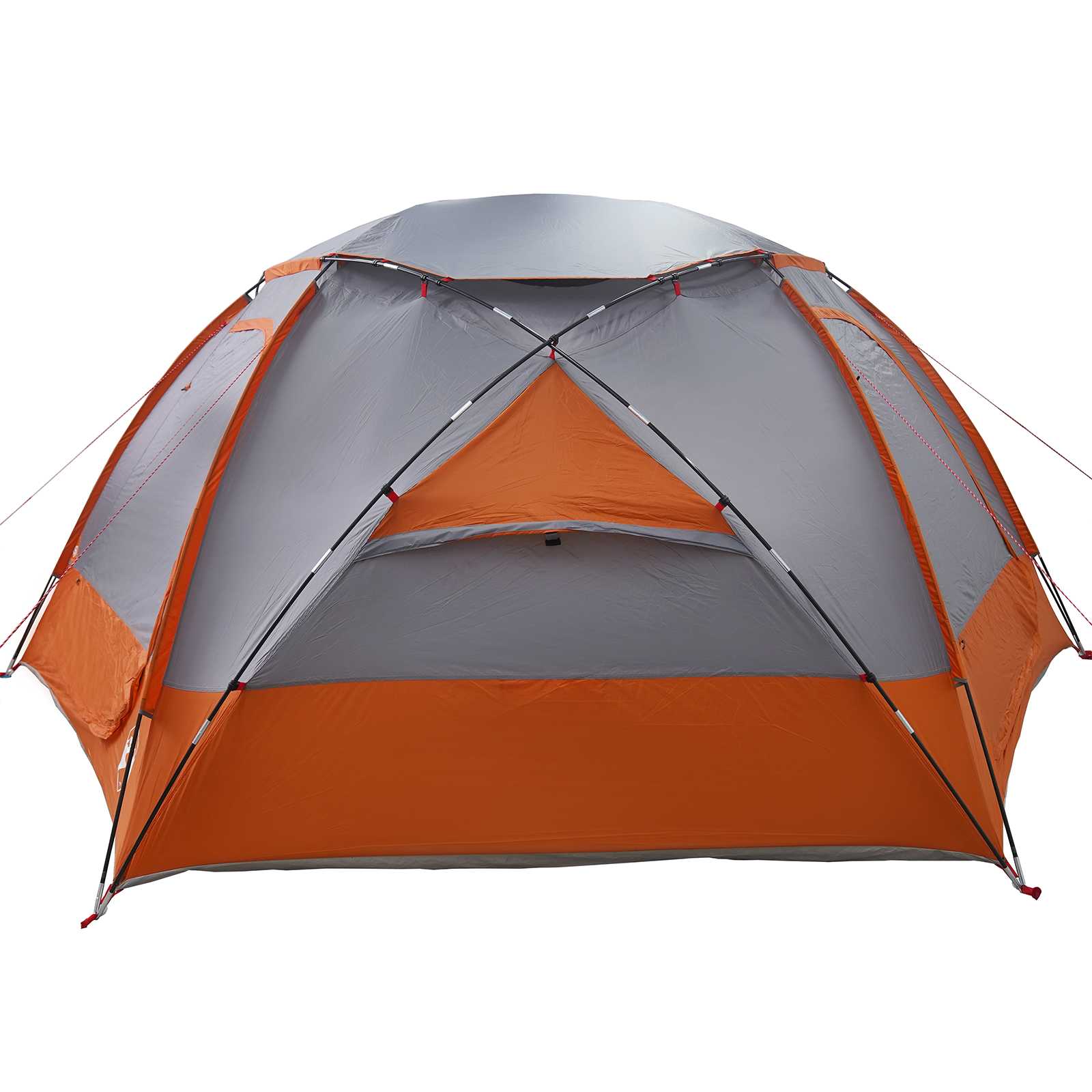 Kuppelzelt mit abnehmbarem Regenfly 8 Personen Grau und Orange
