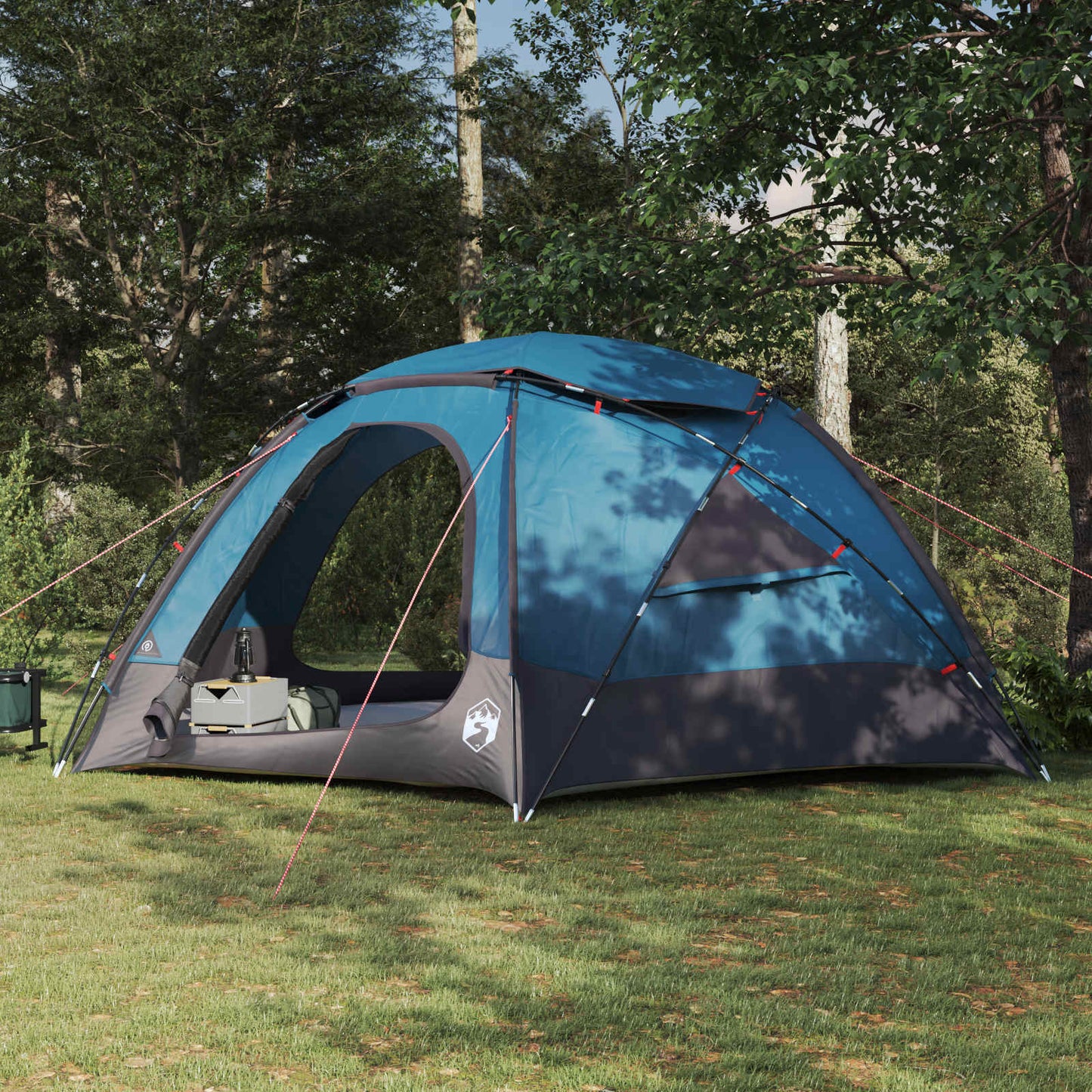Kuppelzelt mit abnehmbarem Regenfly 12 Personen Blau