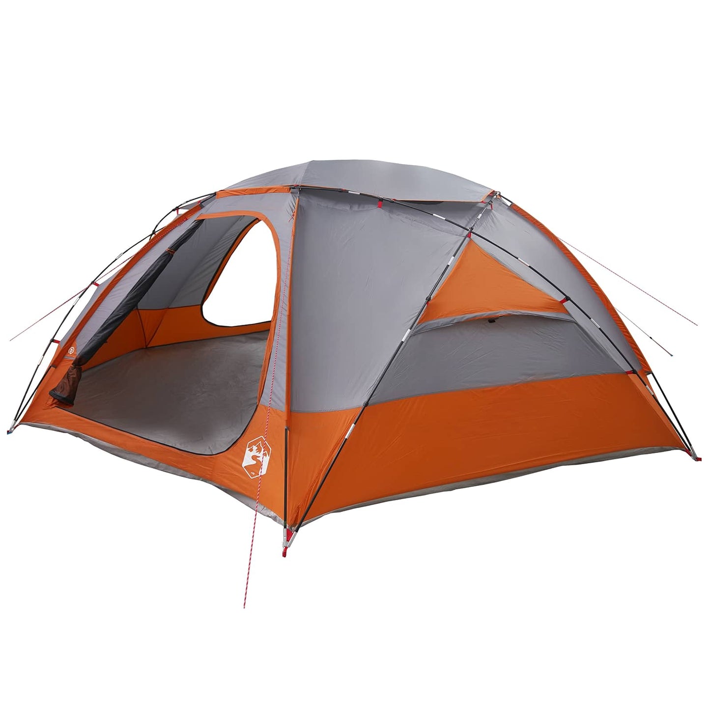 Kuppelzelt mit abnehmbarem Regenfly 12 Personen Grau und Orange