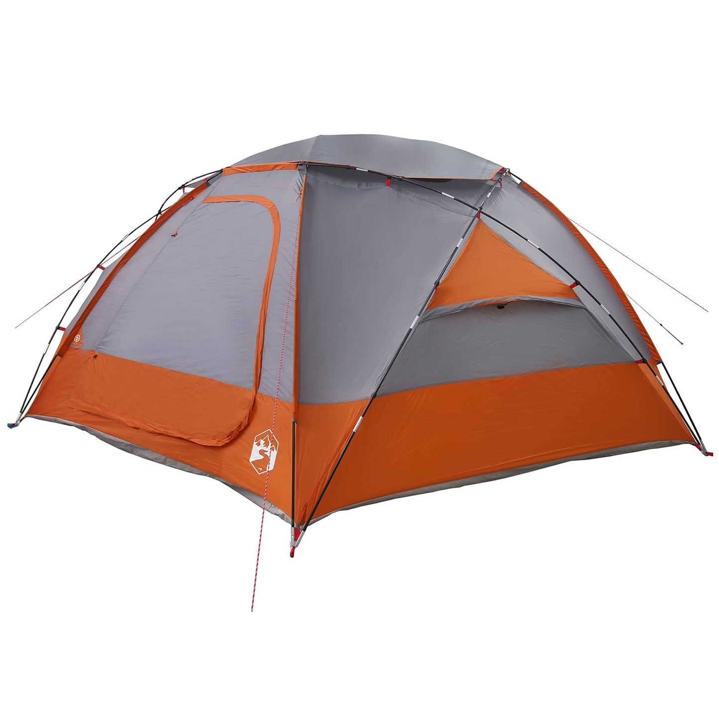 Kuppelzelt mit abnehmbarem Regenfly 12 Personen Grau und Orange