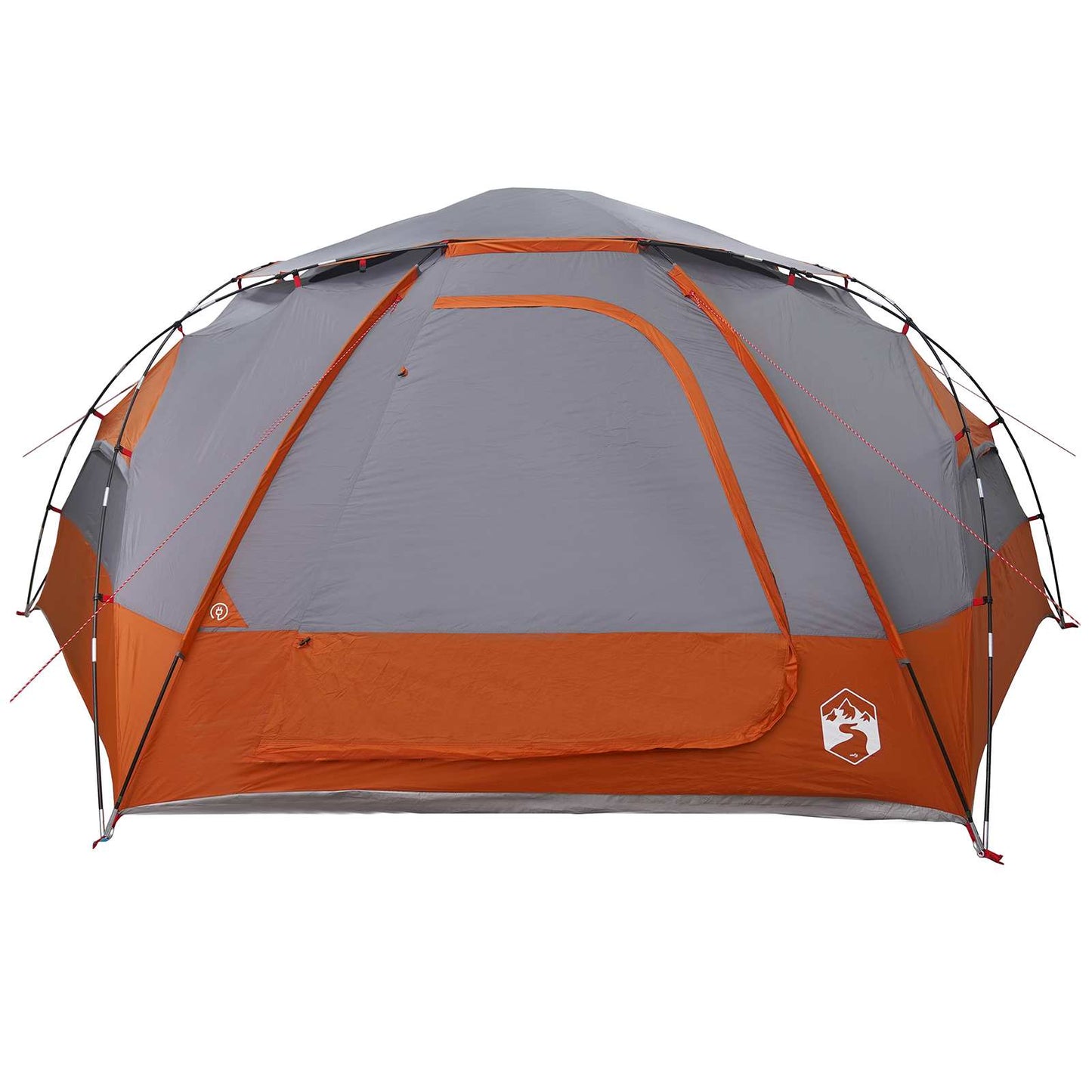 Kuppelzelt mit abnehmbarem Regenfly 12 Personen Grau und Orange