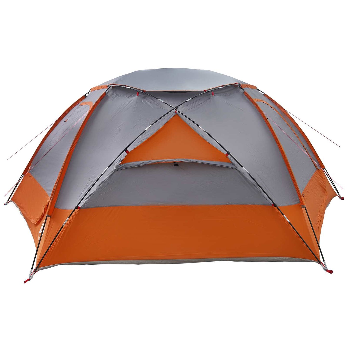 Kuppelzelt mit abnehmbarem Regenfly 12 Personen Grau und Orange