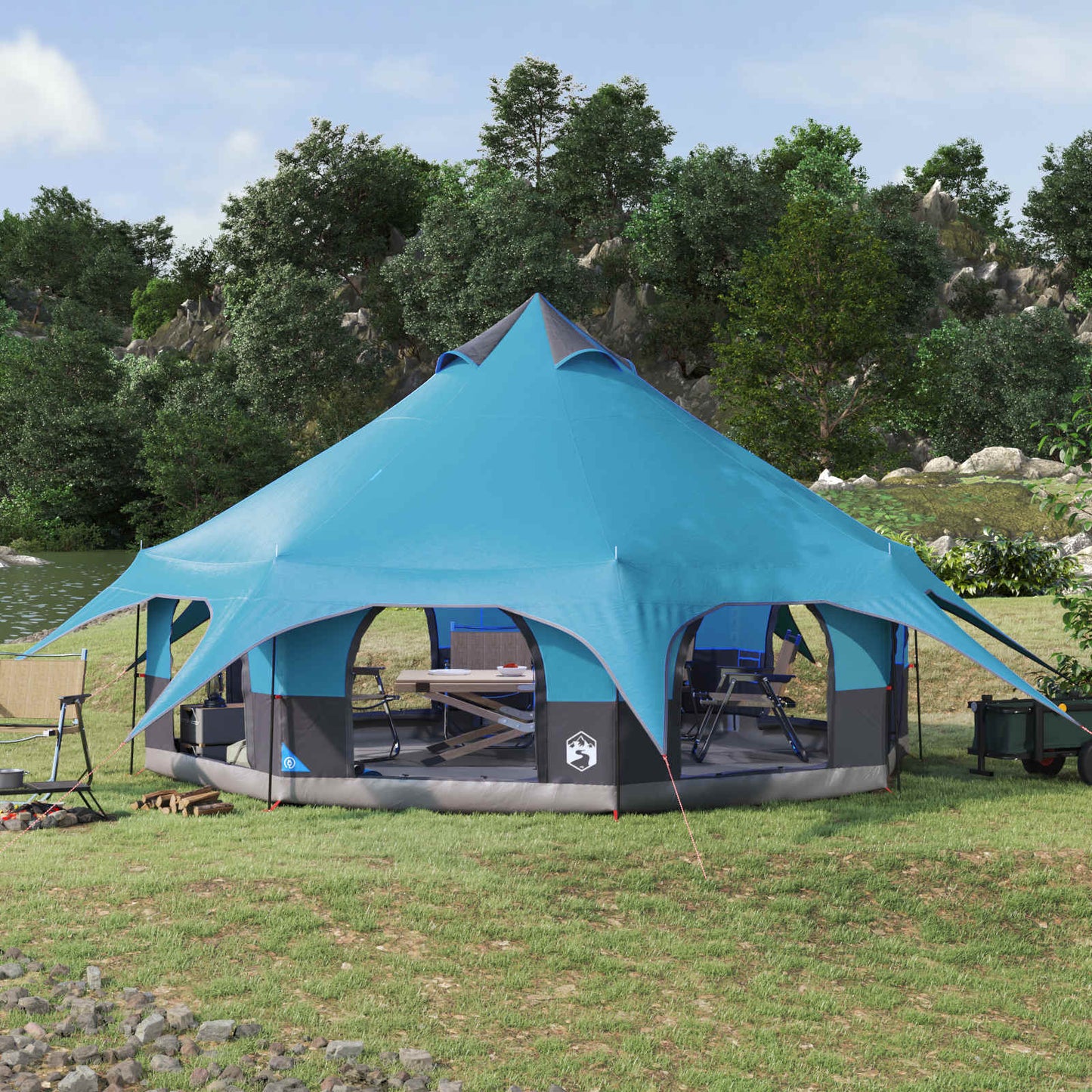Familienzelt 10 Personen Blau