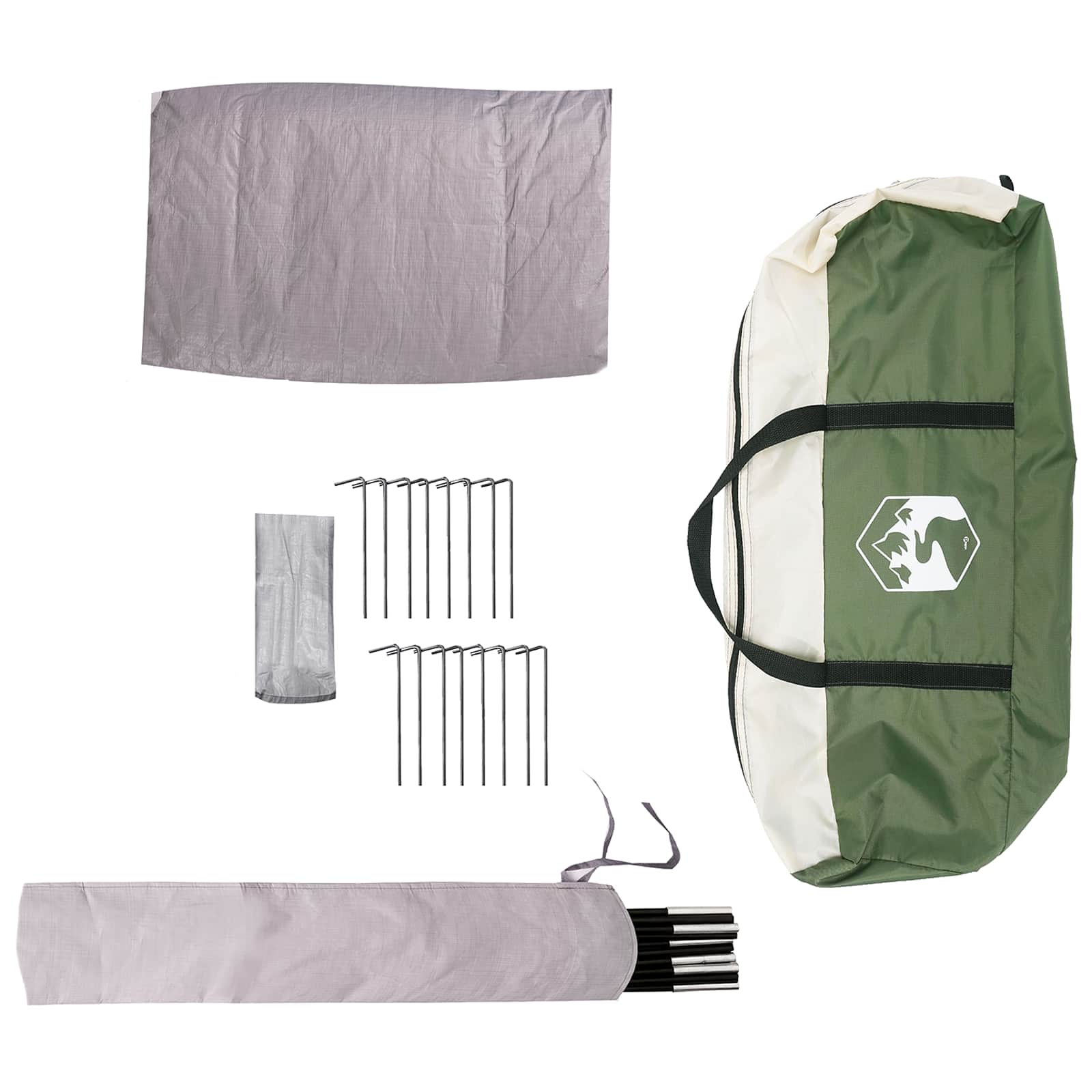 Familienzelt 5 Personen Grün 185T Polyester mit PU-Beschichtung
