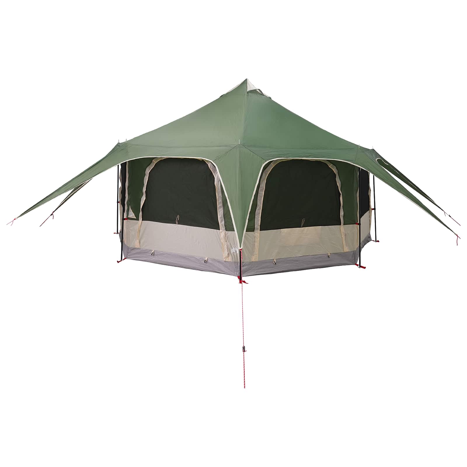 Familienzelt 5 Personen Grün 185T Polyester mit PU-Beschichtung