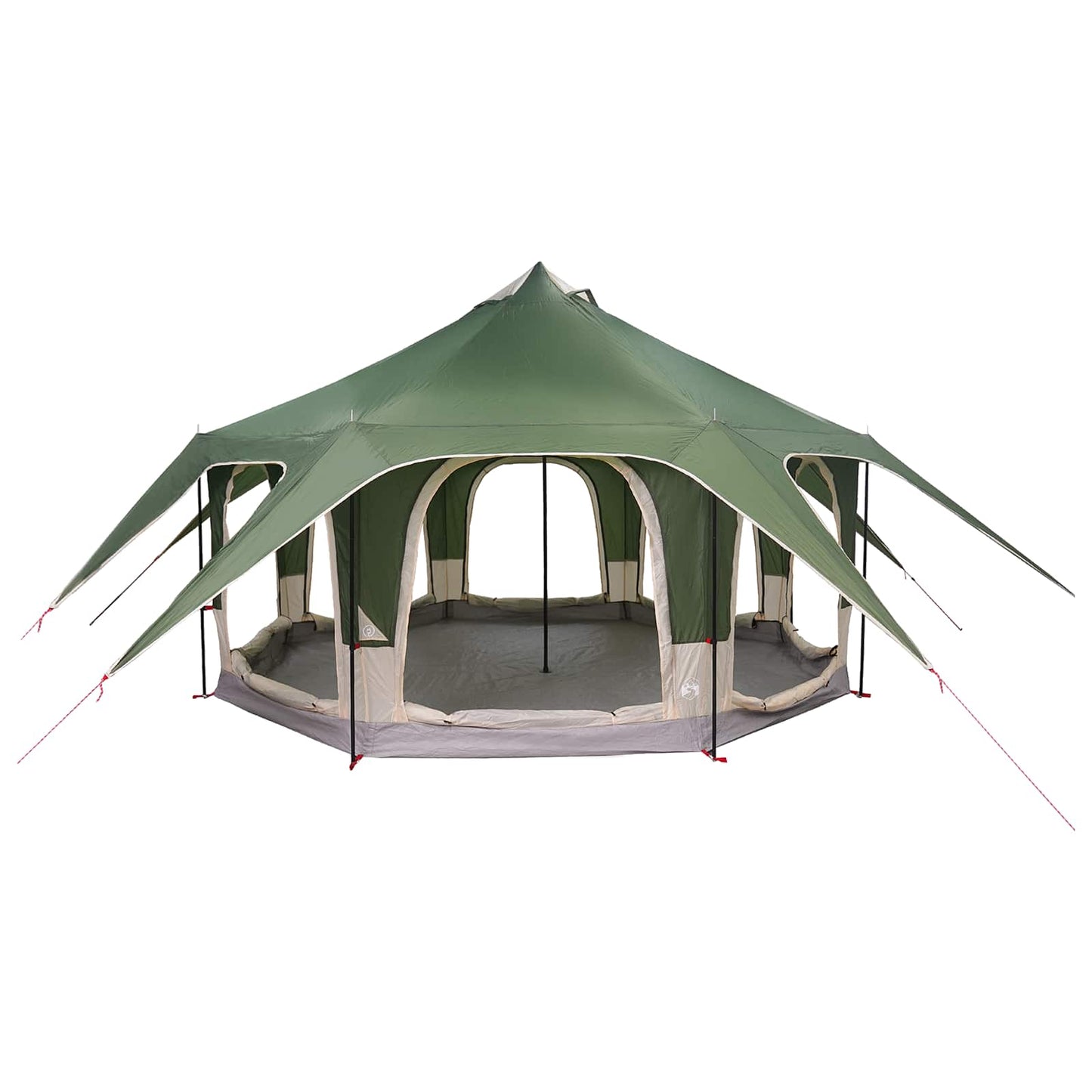 Familienzelt 5 Personen Grün 185T Polyester mit PU-Beschichtung