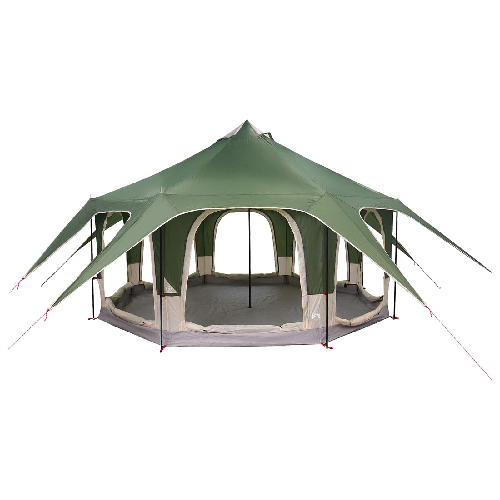 Familienzelt 5 Personen Grün 185T Polyester mit PU-Beschichtung