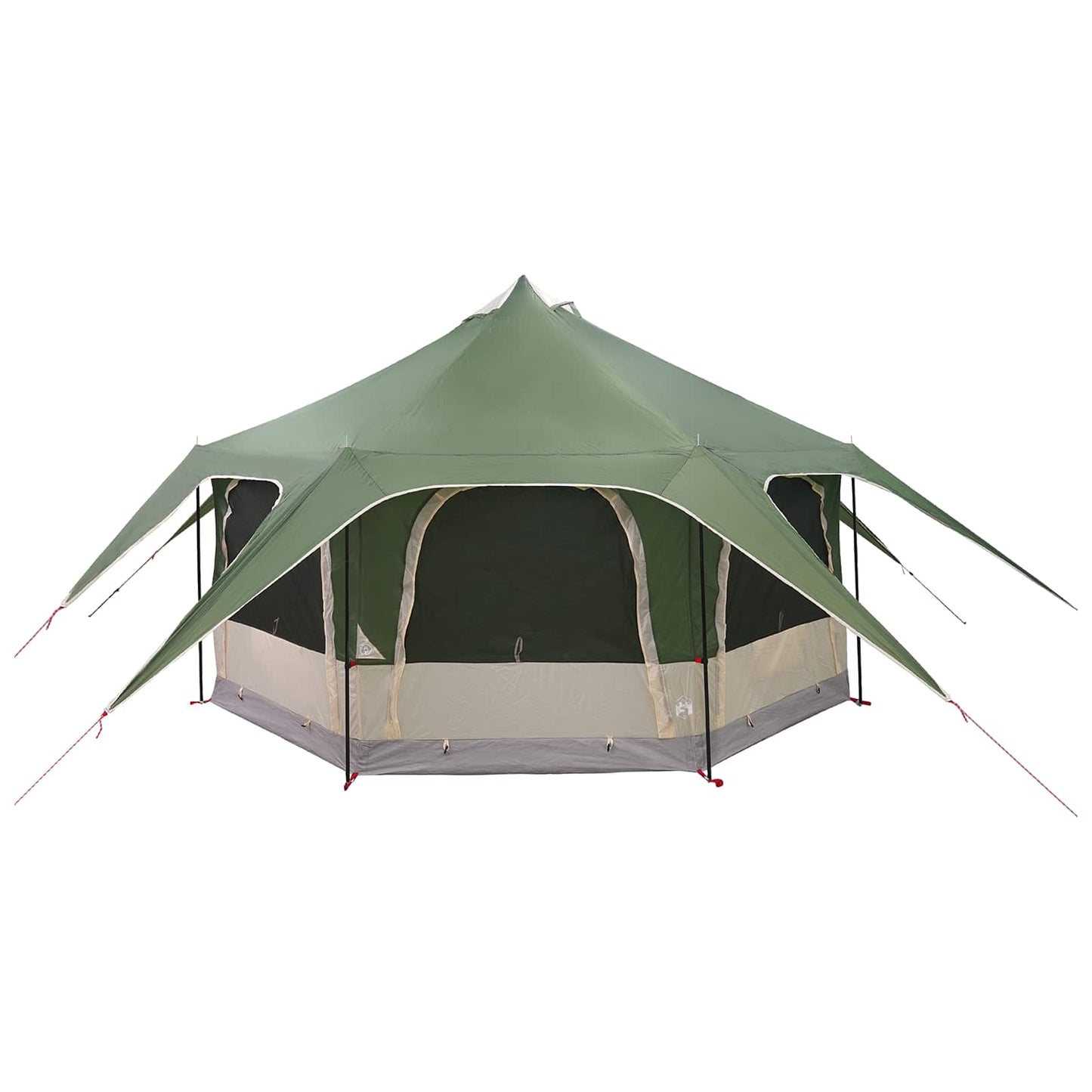 Familienzelt 5 Personen Grün 185T Polyester mit PU-Beschichtung