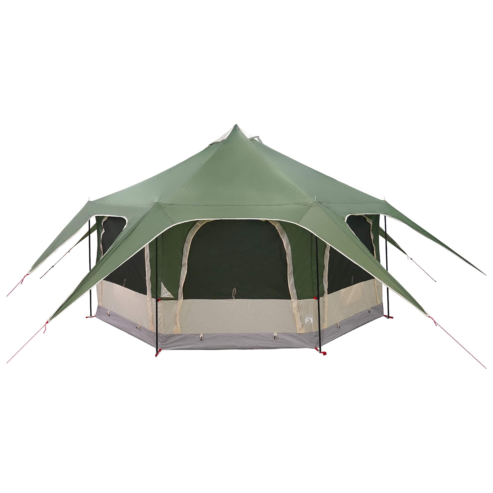 Familienzelt 5 Personen Grün 185T Polyester mit PU-Beschichtung