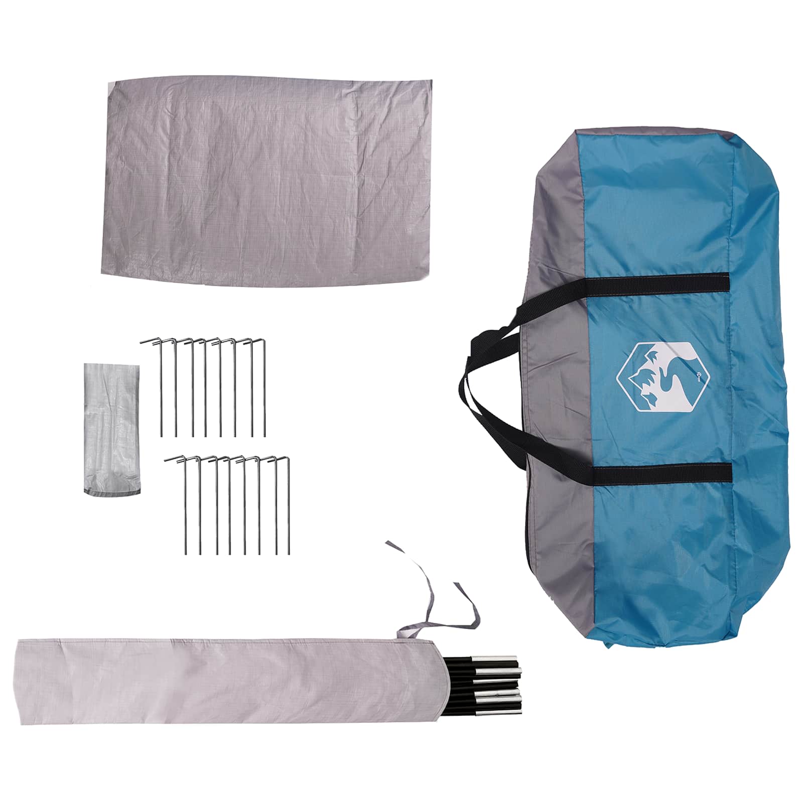 Familienzelt 5 Personen Blau 185T Polyester mit PU-Beschichtung