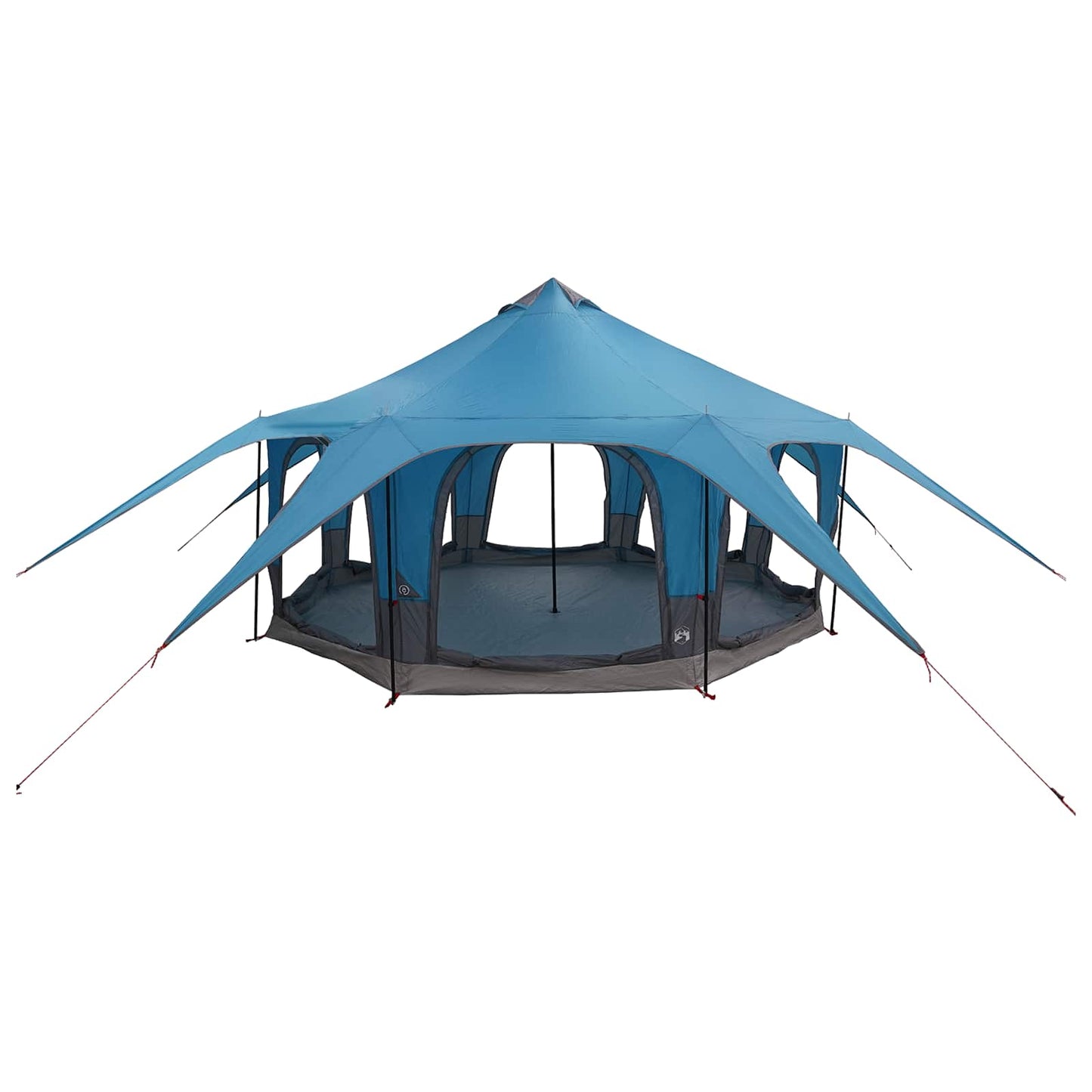 Familienzelt 5 Personen Blau 185T Polyester mit PU-Beschichtung