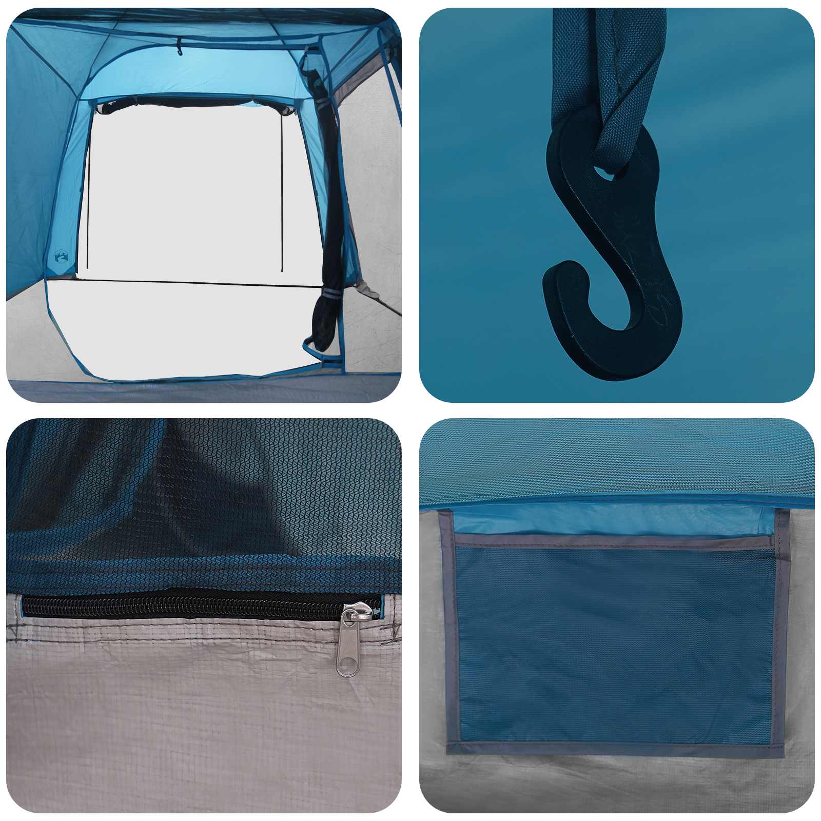 Tunnelzelt Blau 361 x 235 x 147 cm
