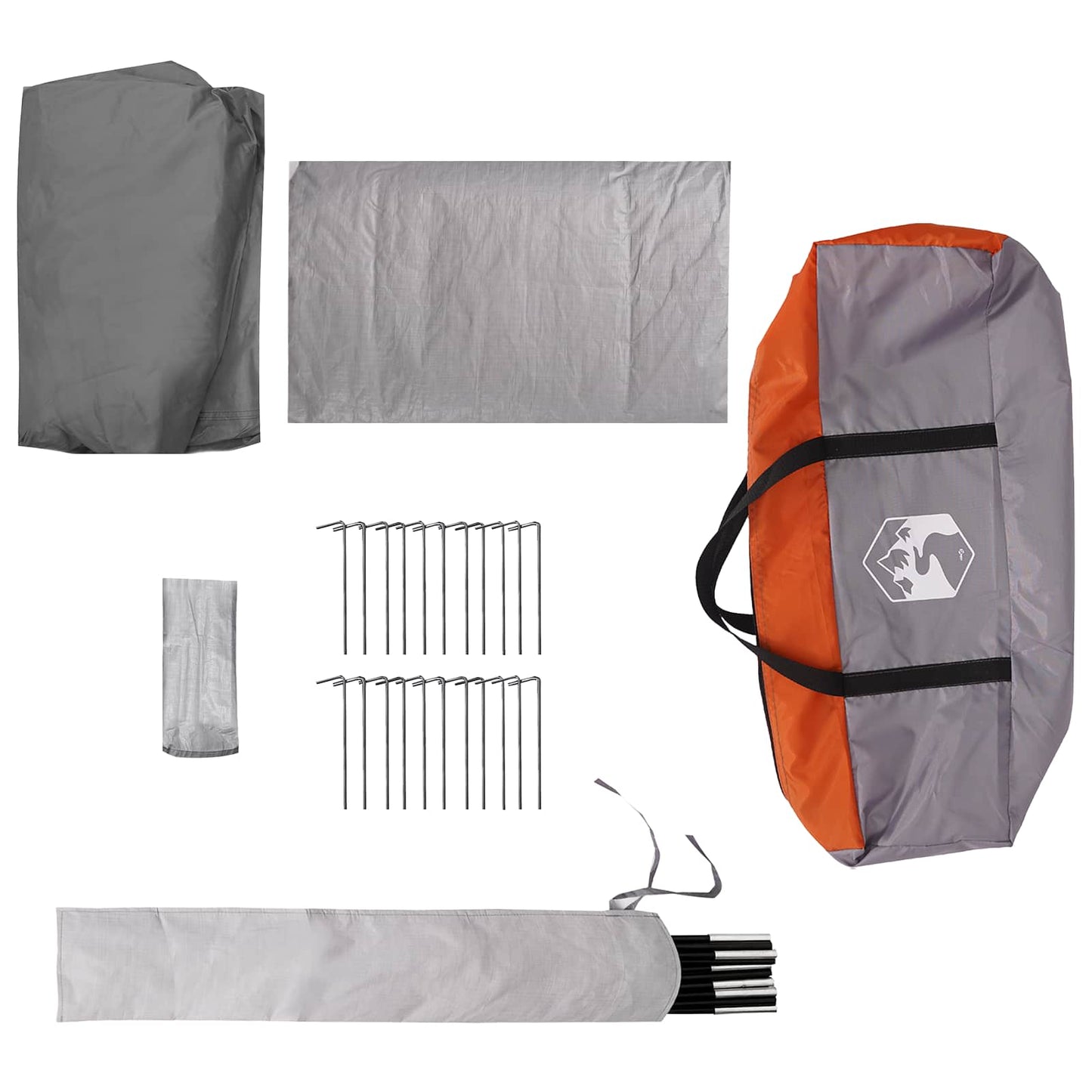 Tunnelzelt 520 x 260 x 175 cm Grau und Orange