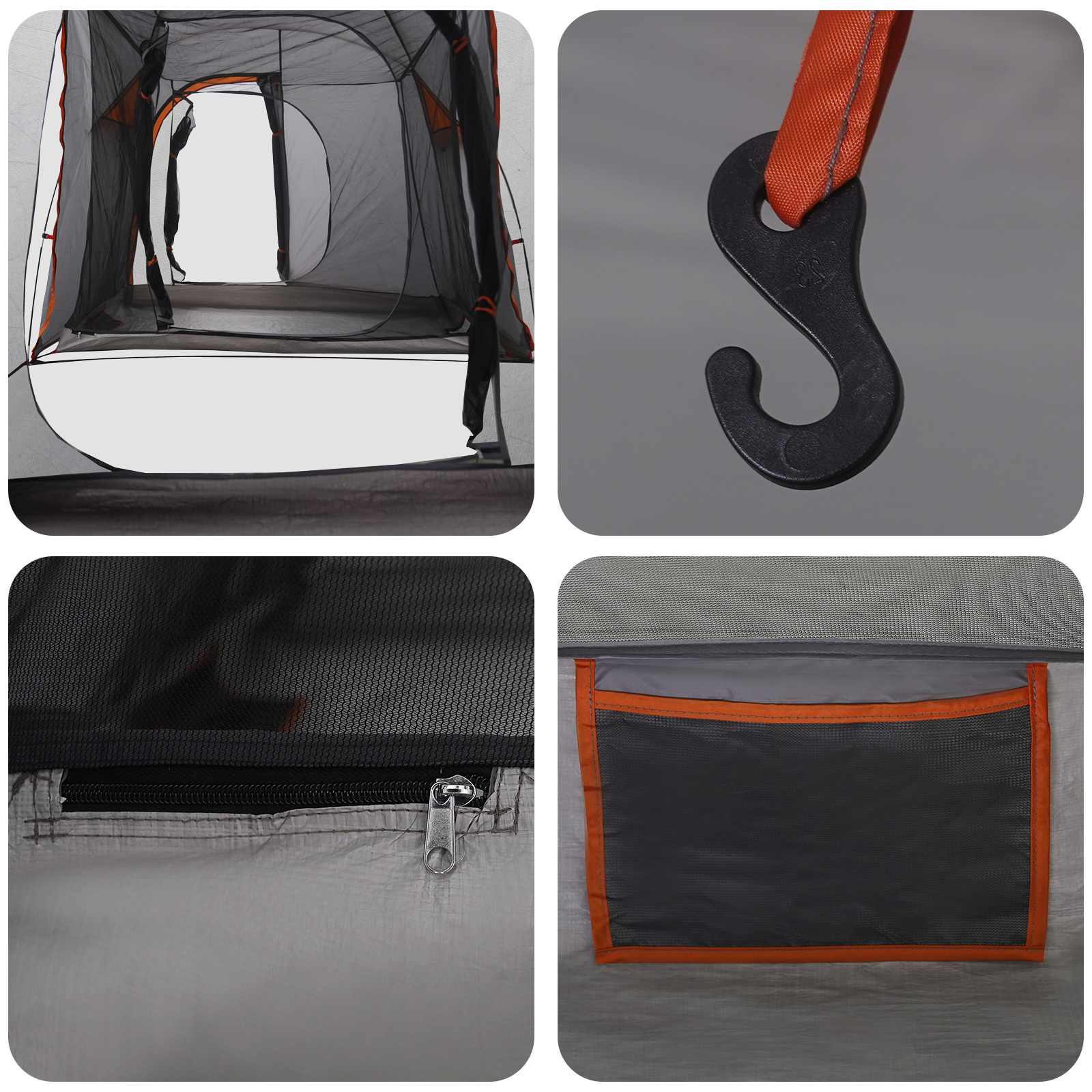 Tunnelzelt 520 x 260 x 175 cm Grau und Orange