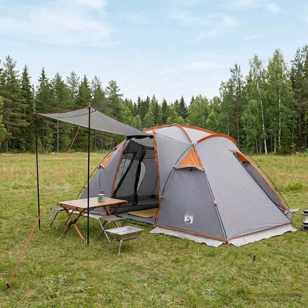 Tunnelzelt 520 x 260 x 175 cm Grau und Orange