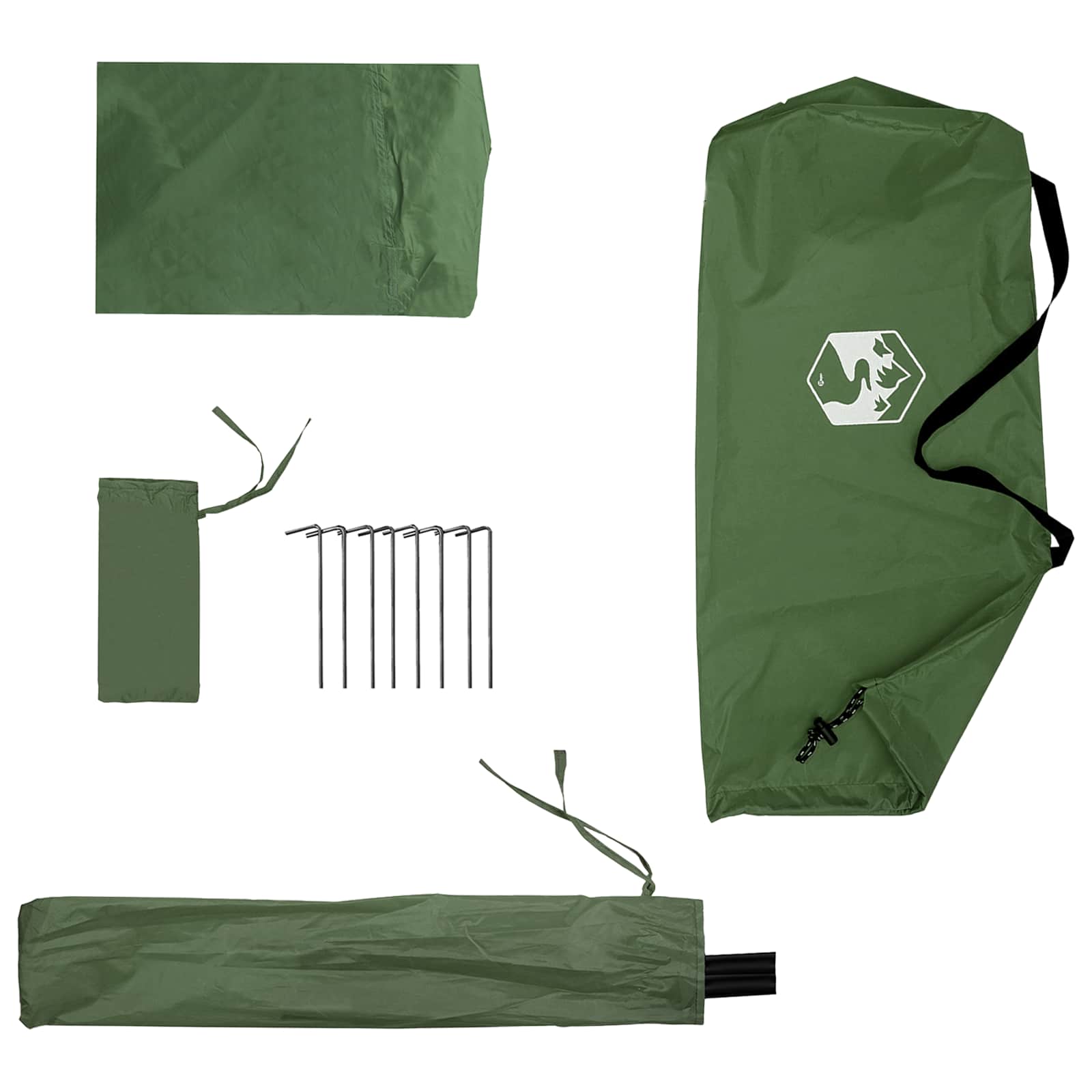 2-in-1 Regenponcho mit Kapuze 262 x 126 x 130 cm Grün
