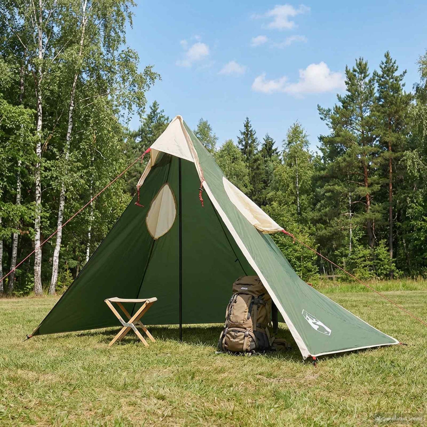 2-in-1 Regenponcho mit Kapuze 262 x 126 x 130 cm Grün