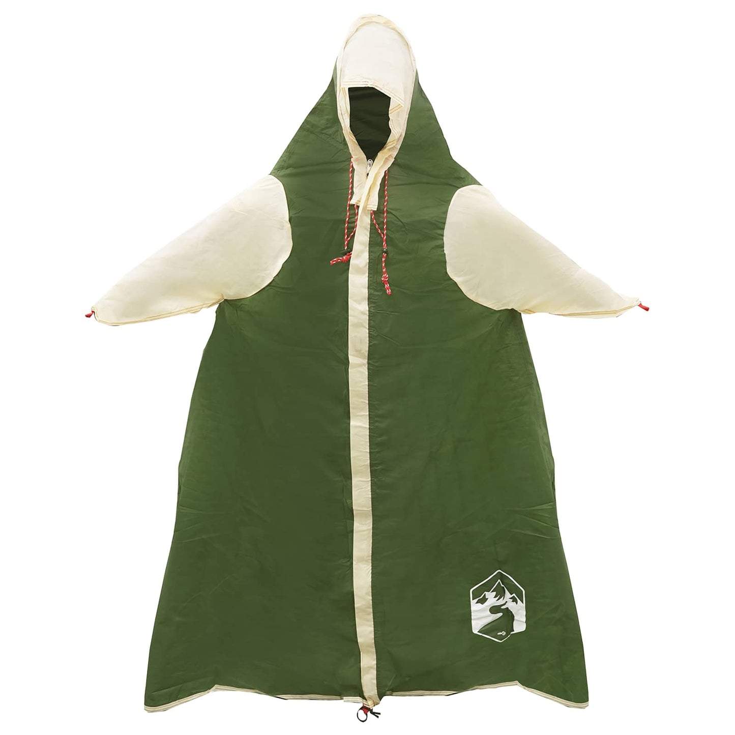 2-in-1 Regenponcho mit Kapuze 262 x 126 x 130 cm Grün