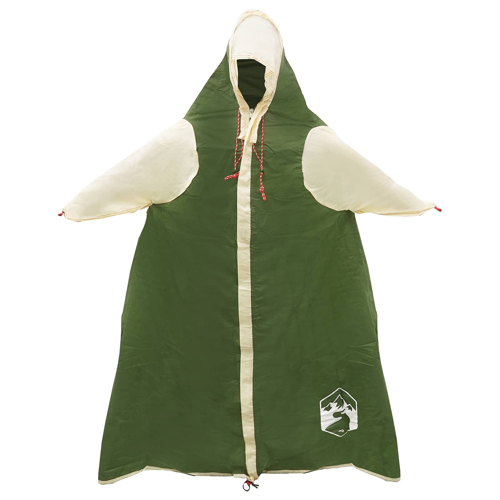 2-in-1 Regenponcho mit Kapuze 262 x 126 x 130 cm Grün