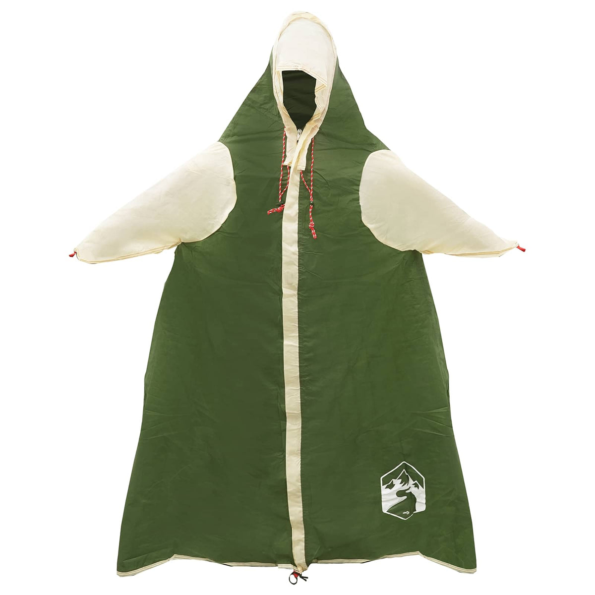 2-in-1 Regenponcho mit Kapuze Grün 262 x 126 x 130 cm