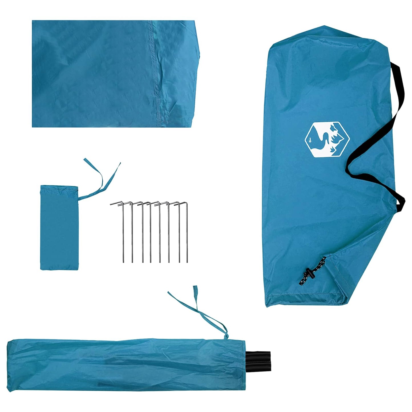 2-in-1 Regenponcho mit Kapuze 262 x 126 x 130 cm Blau