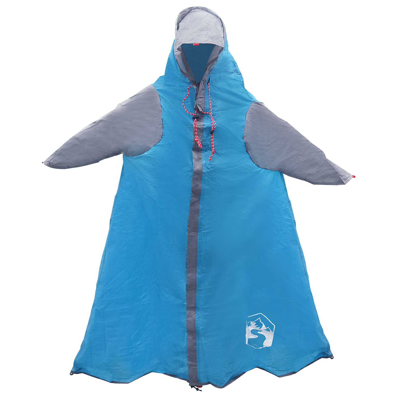 2-in-1 Regenponcho mit Kapuze 262 x 126 x 130 cm Blau
