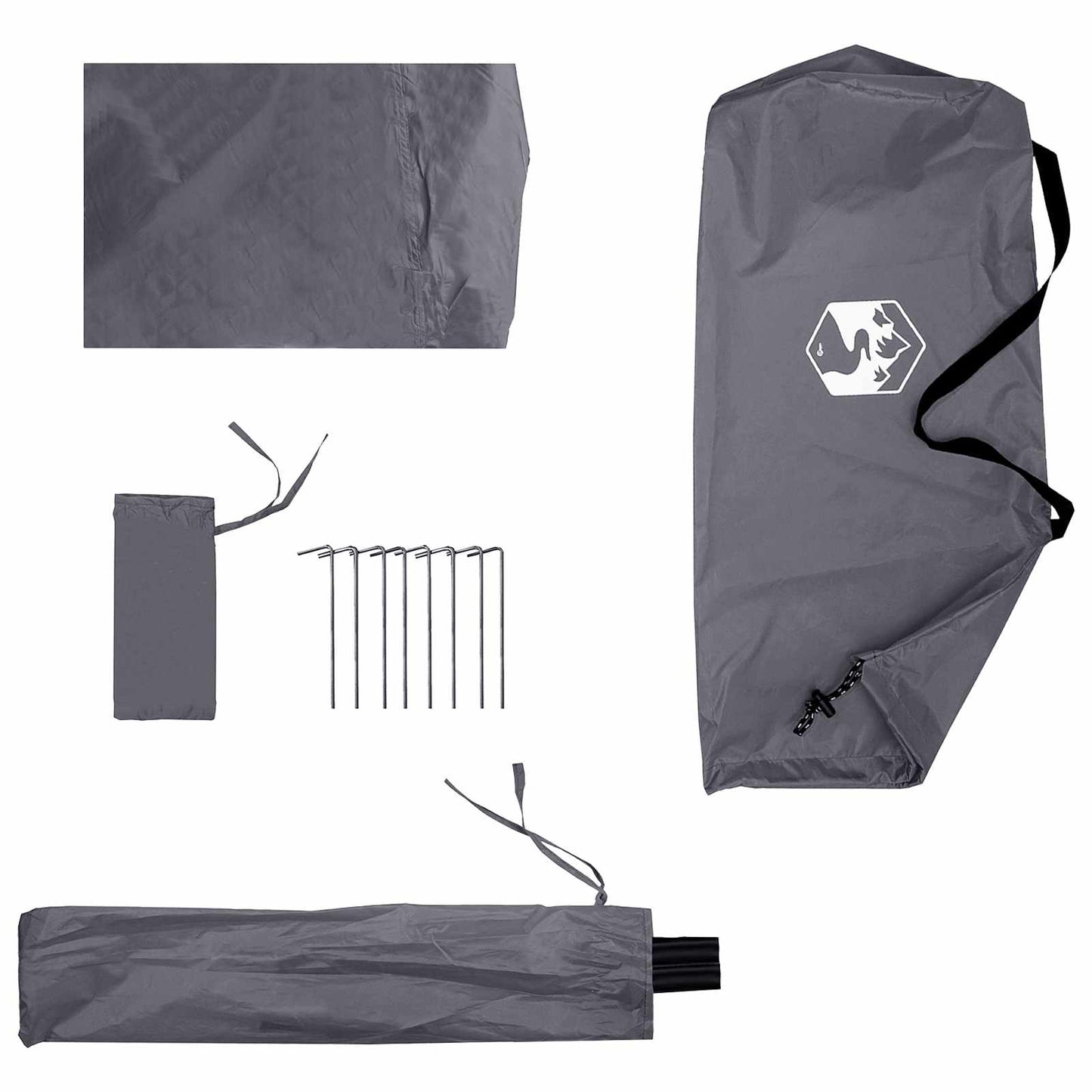 2-in-1 Regenponcho mit Kapuze Grau und Orange
