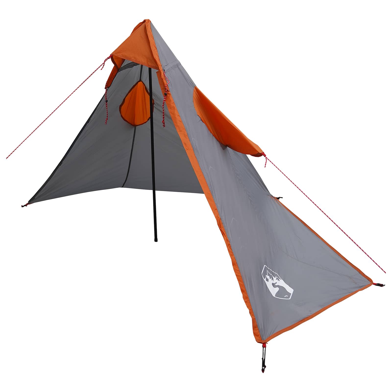 2-in-1 Regenponcho mit Kapuze Grau und Orange