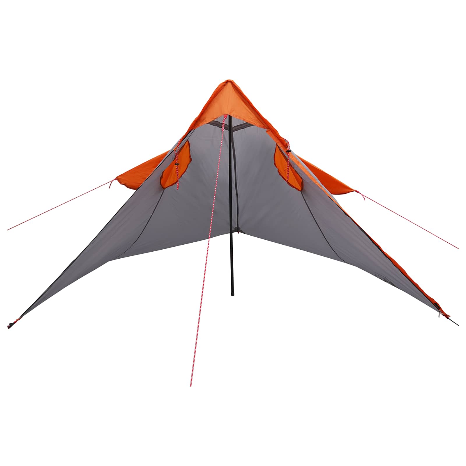 2-in-1 Regenponcho mit Kapuze Grau und Orange