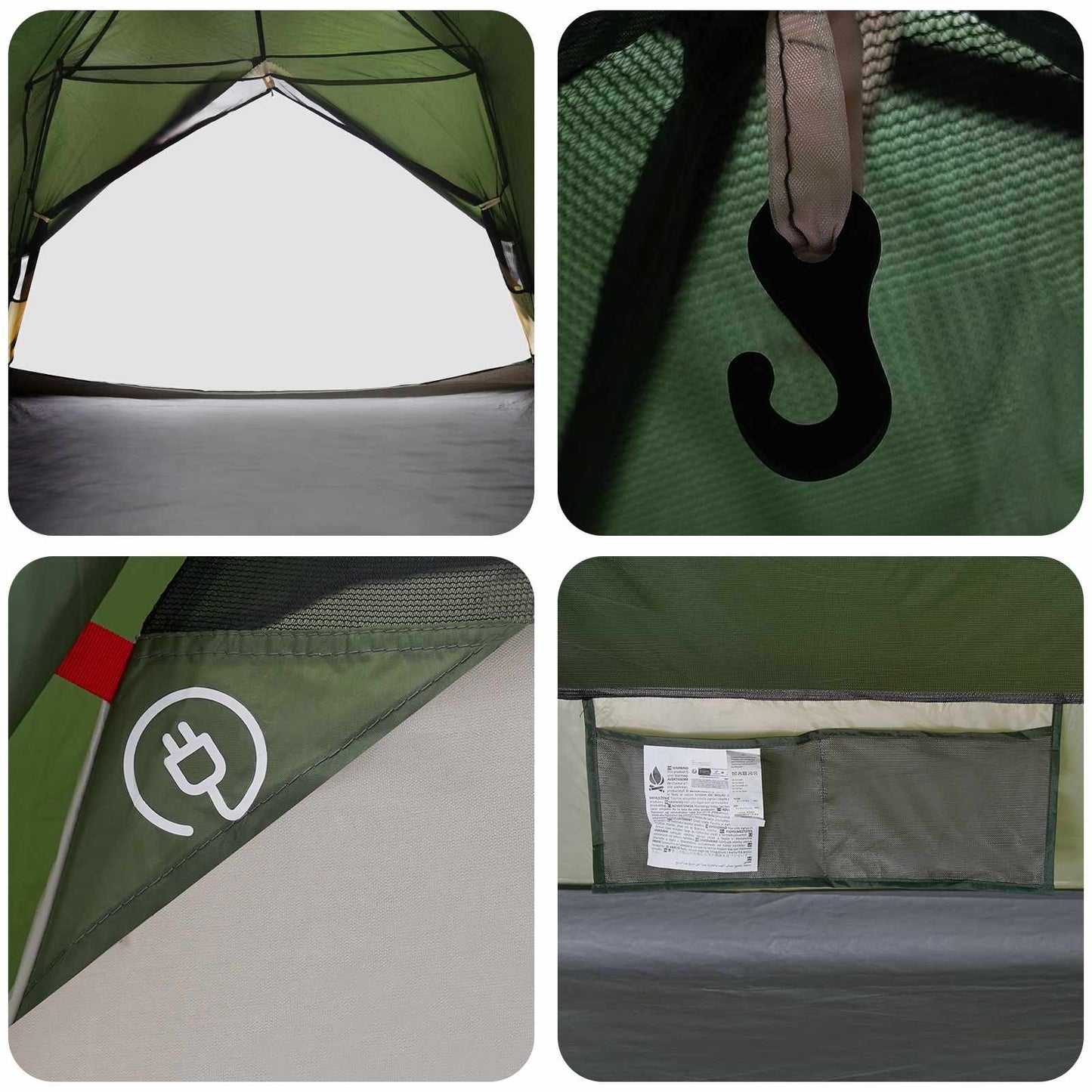 Trekkingzelt 2 Personen Grün 185T Polyester mit PU-Beschichtung