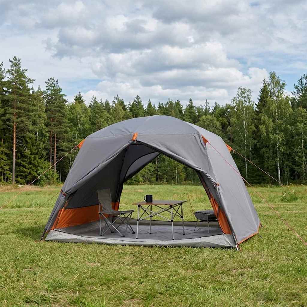 Trekkingzelt 2 Personen Grau und Orange