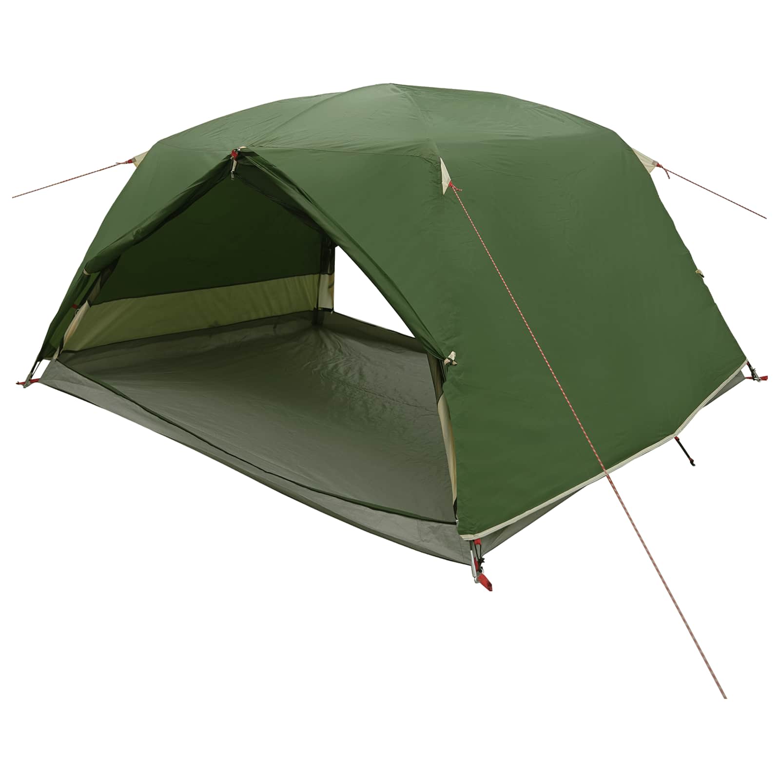 Trekkingzelt 4 Personen Grün 185T Polyester mit PU-Beschichtung